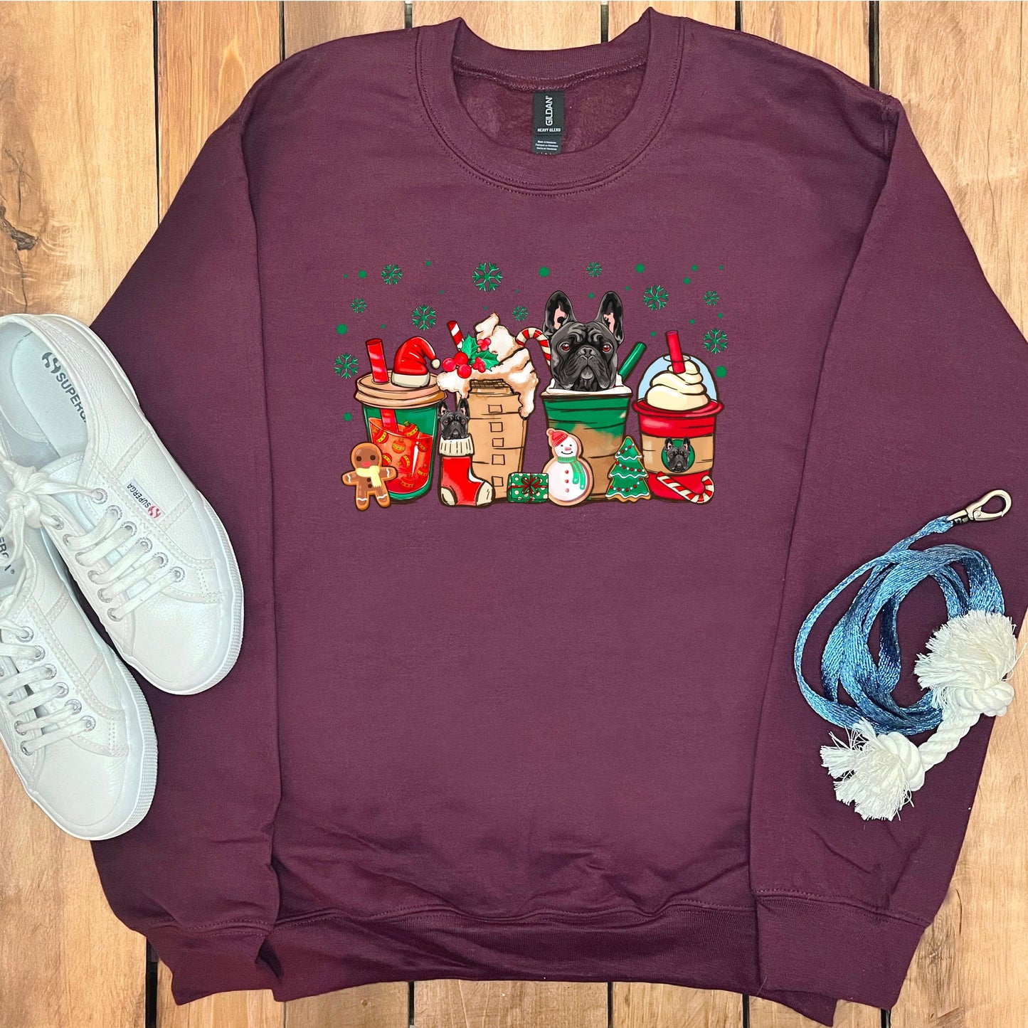 CHRISTMAS FRENCH BULLDOGS COFFEE SWEATSHIRT