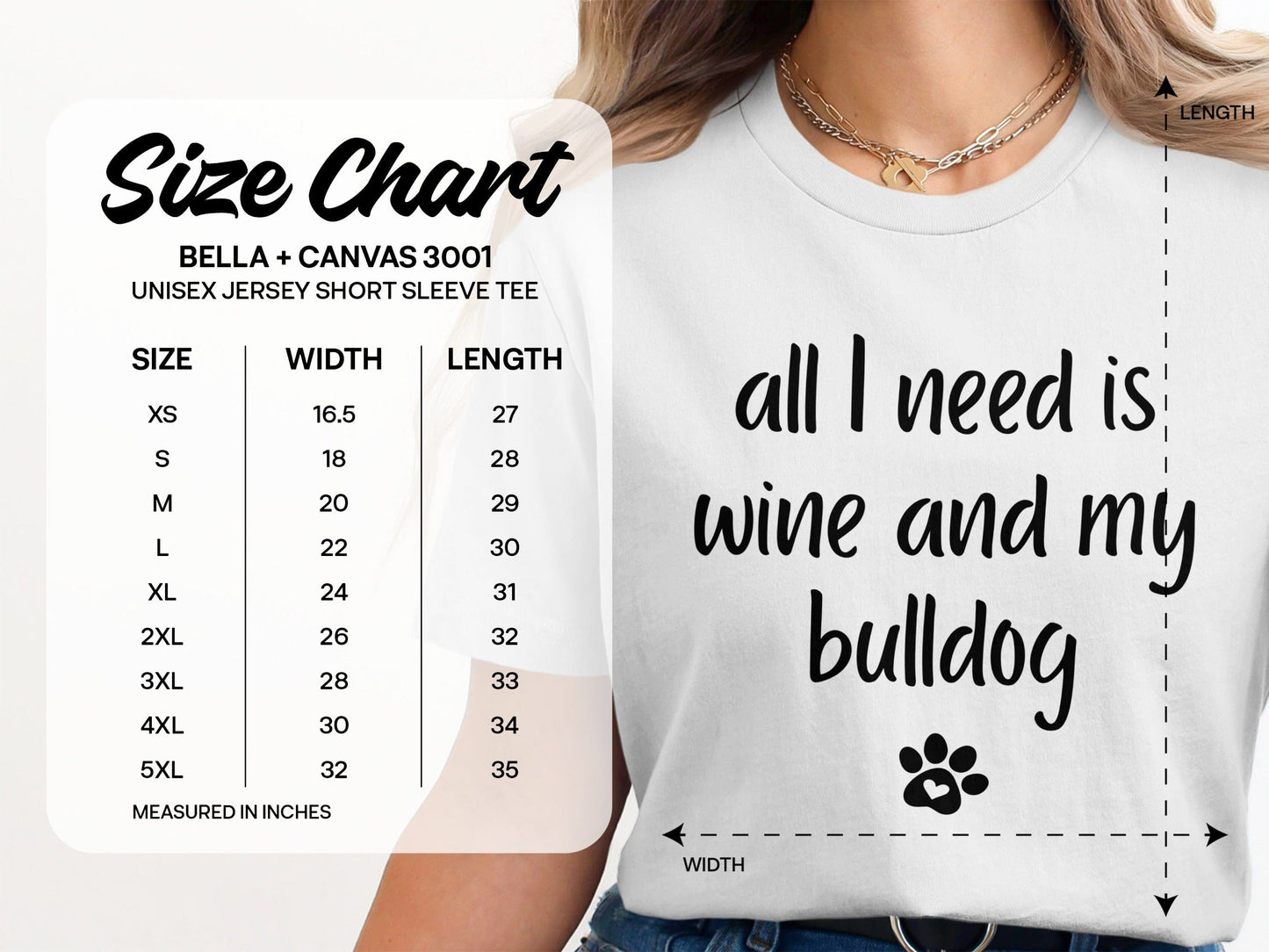 All I Need is Wine and My Bulldog T-Shirt product type