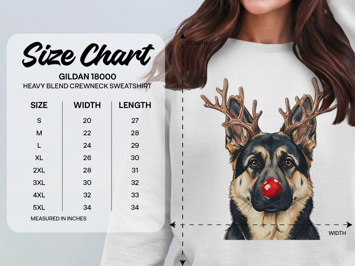 Dog With Reindeer Antlers Crewneck Sweatshirt