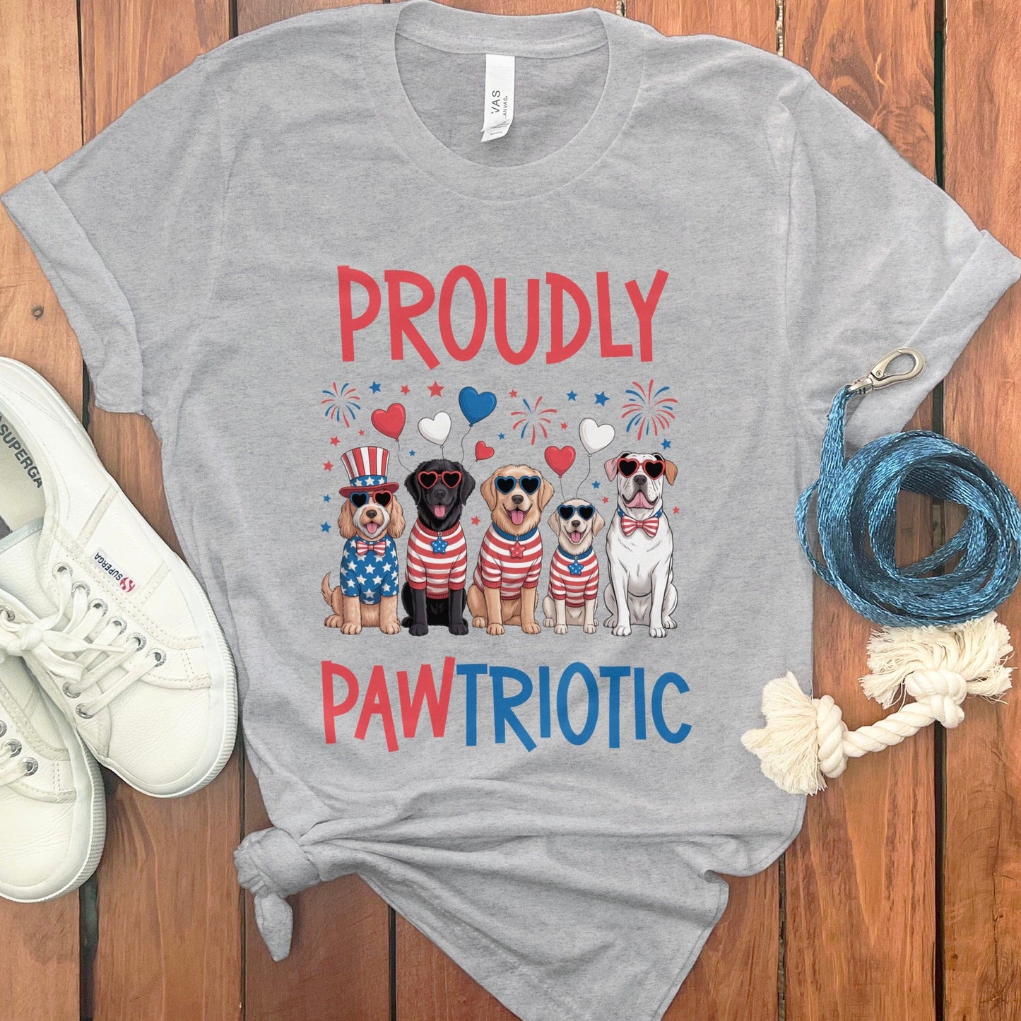 Proudly Pawtriotic Graphic Dogs Shirt product