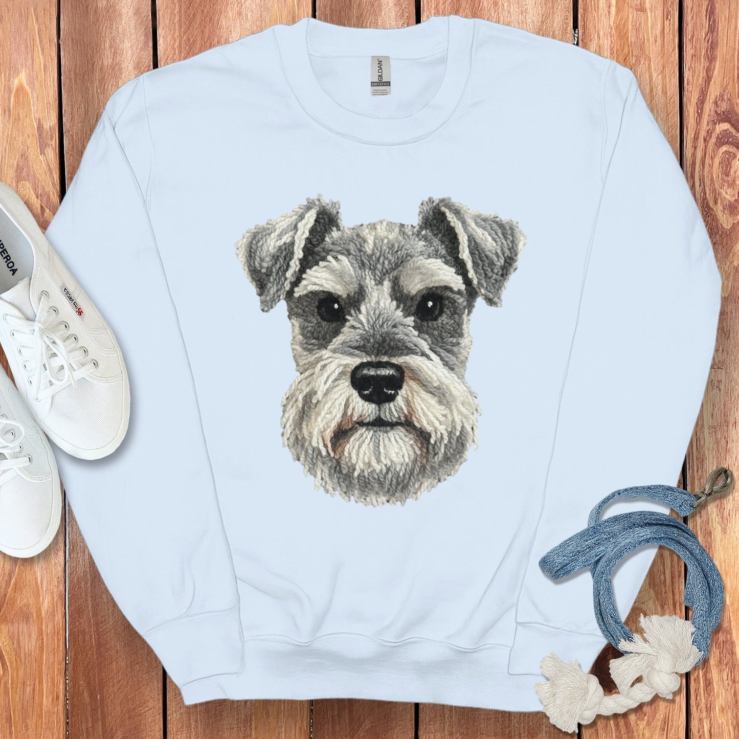 Realistic Schnauzer Dog Face Sweatshirt Product