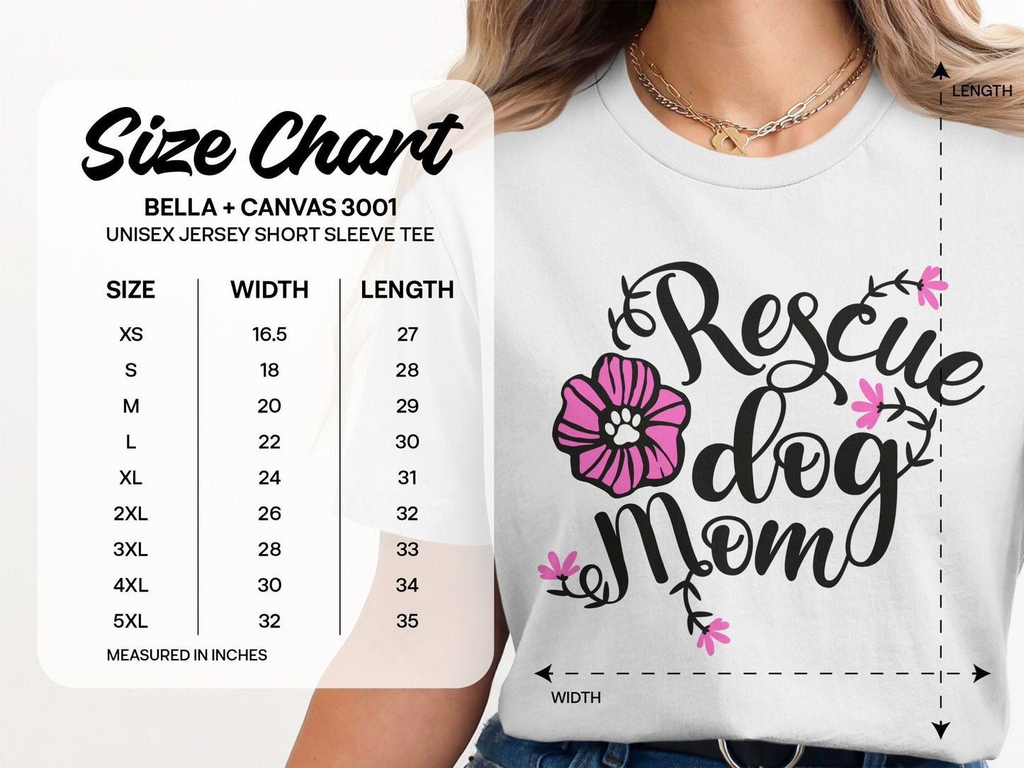 Rescue Dog Mom Short Sleeve Tee Shirt Product