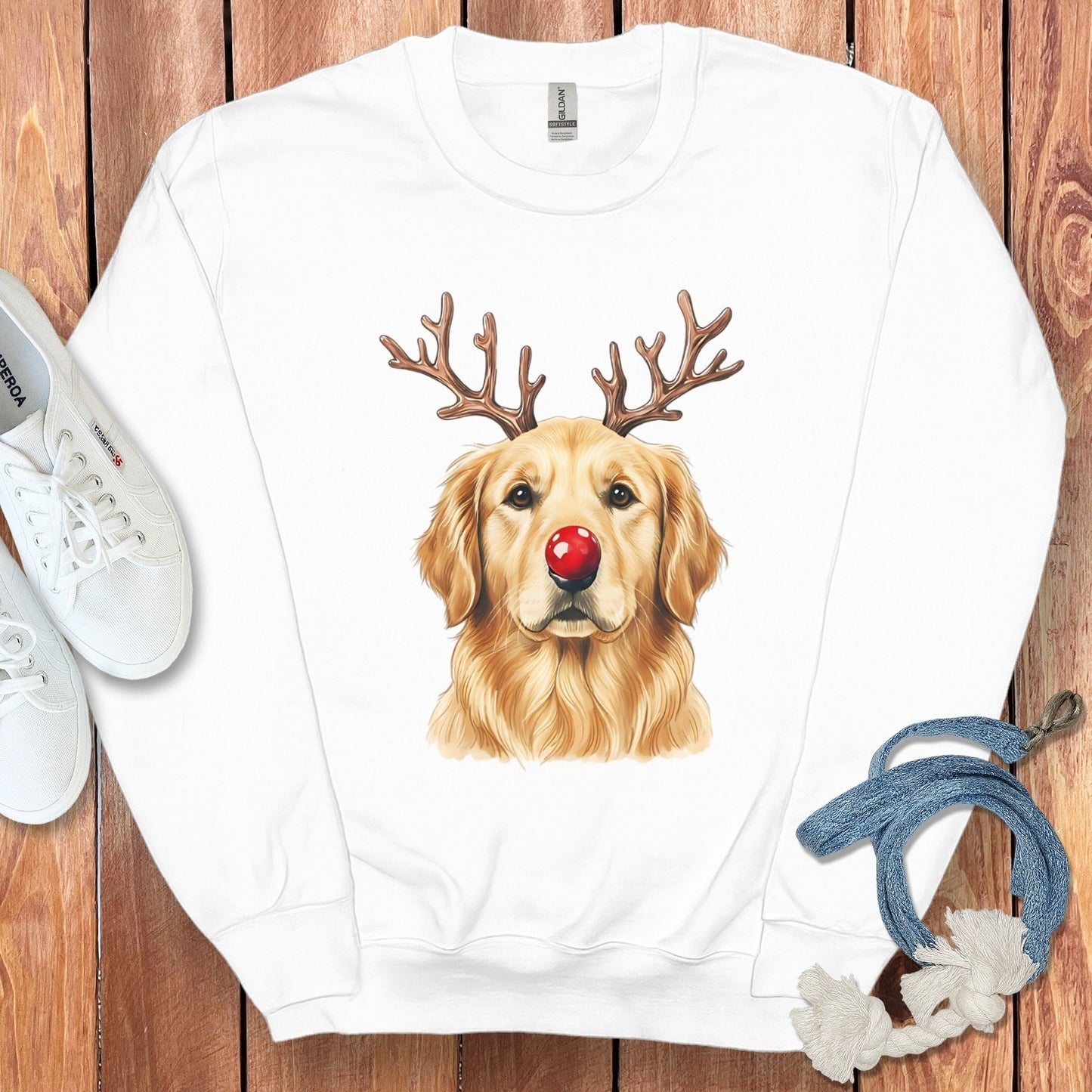 Festive Golden Retriever Reindeer Sweatshirt product