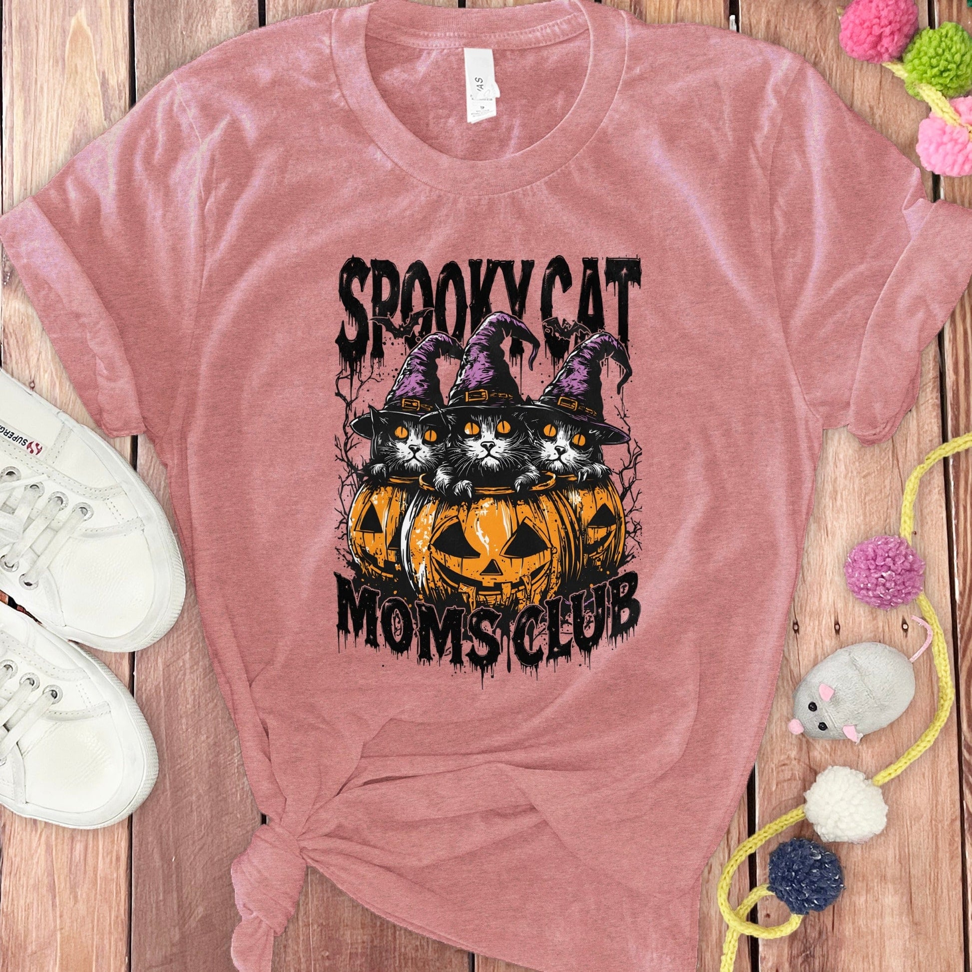 Spooky Cat Moms Club Graphic Tee Shirt Halloween product
