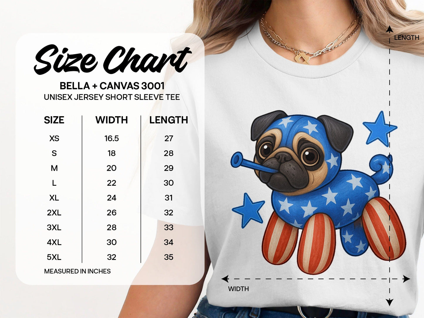 Patriotic Pug T-Shirt Cute Dog Design Tee product