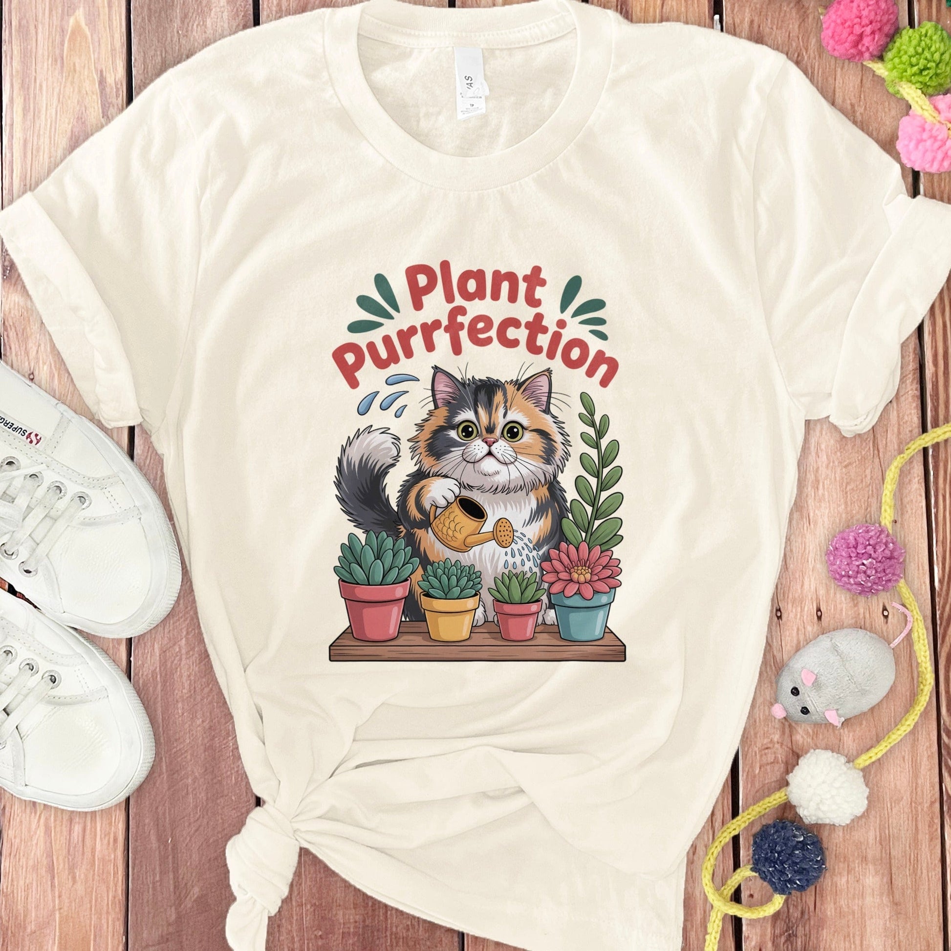 Cat and Plants Design Short Sleeve Top product