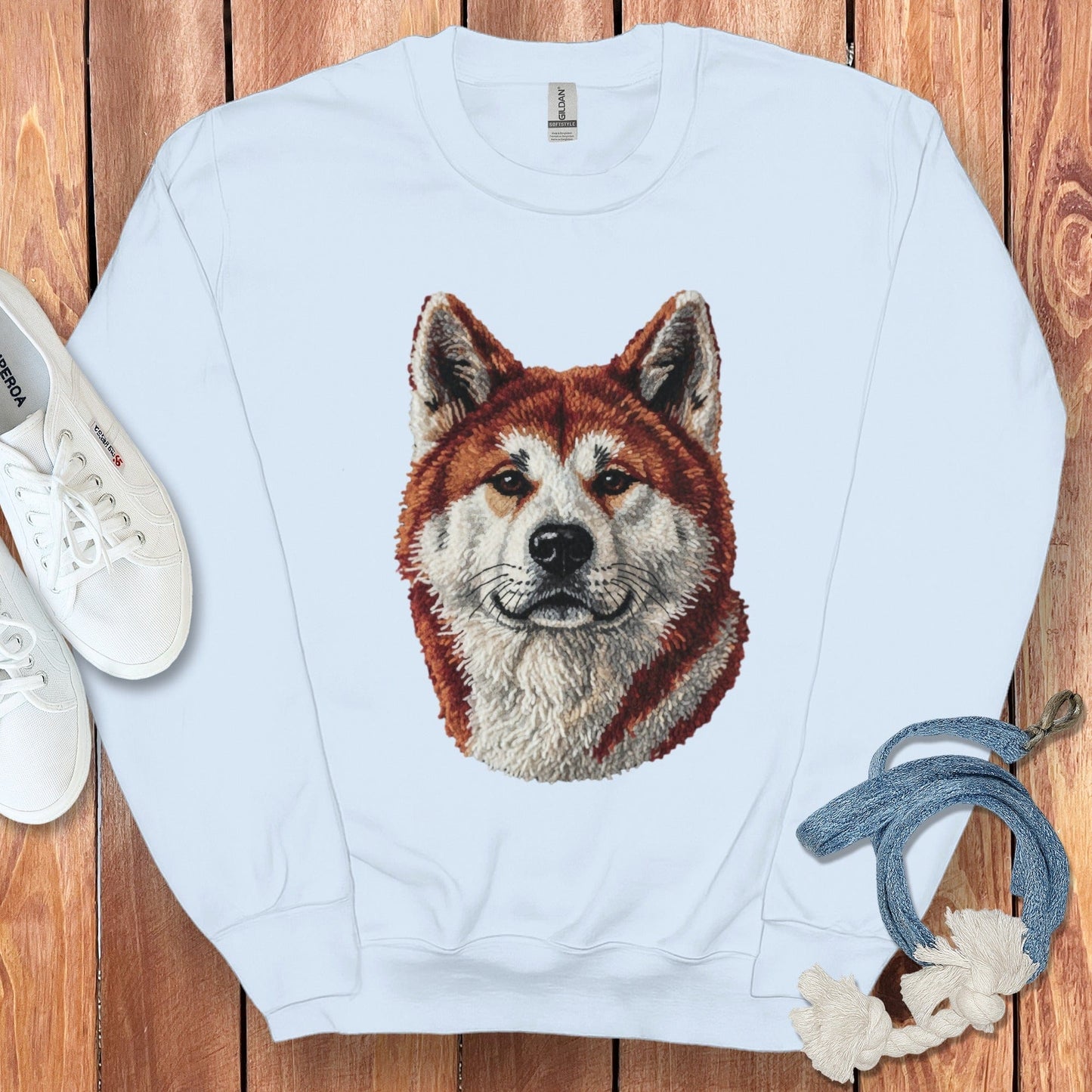 Embroidered Fierce Husky Face Sweatshirt product