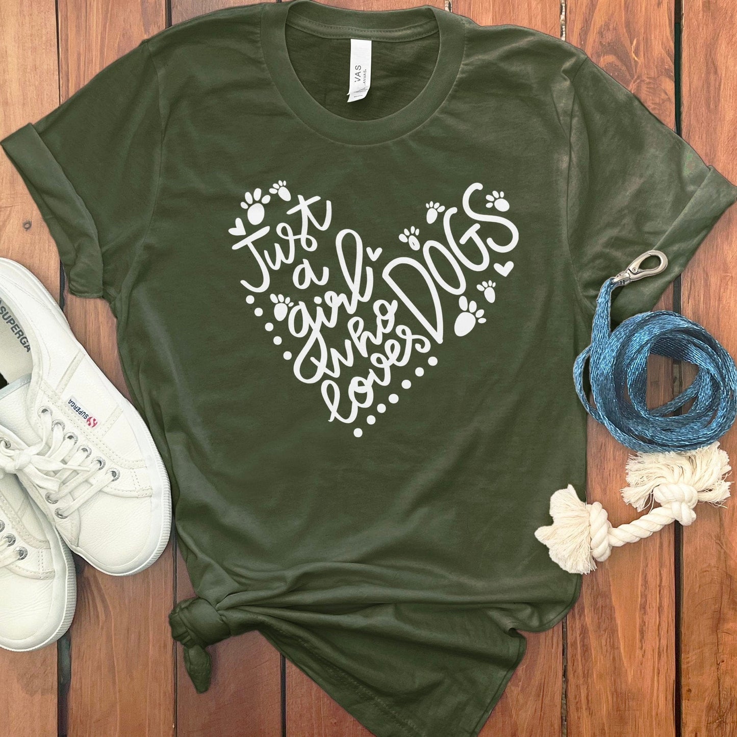 Just a girl who loves dogs graphic tee product