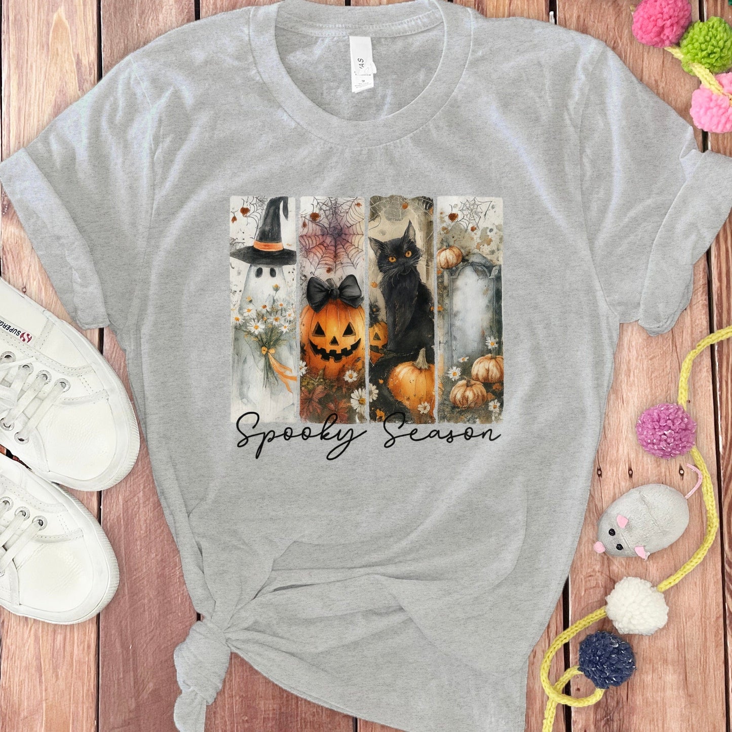 Spooky Season Halloween Cat Ghost Pumpkin T-Shirt product