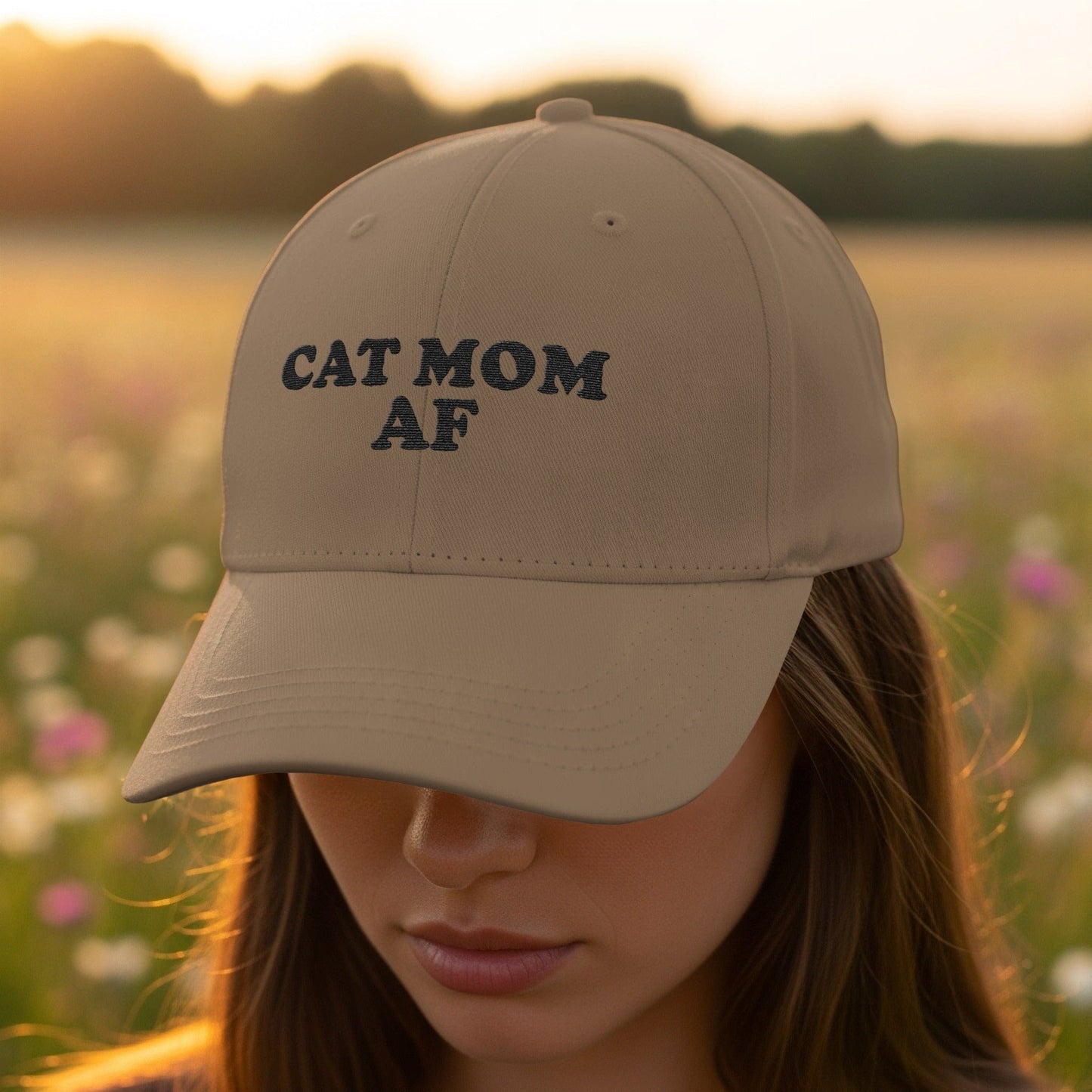 Cat Mom AF Embroidered Adjustable Dad Hat product