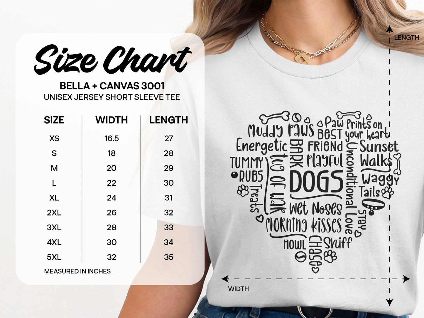 Lang Sleeve Tee with Fun Words on Dogs product type