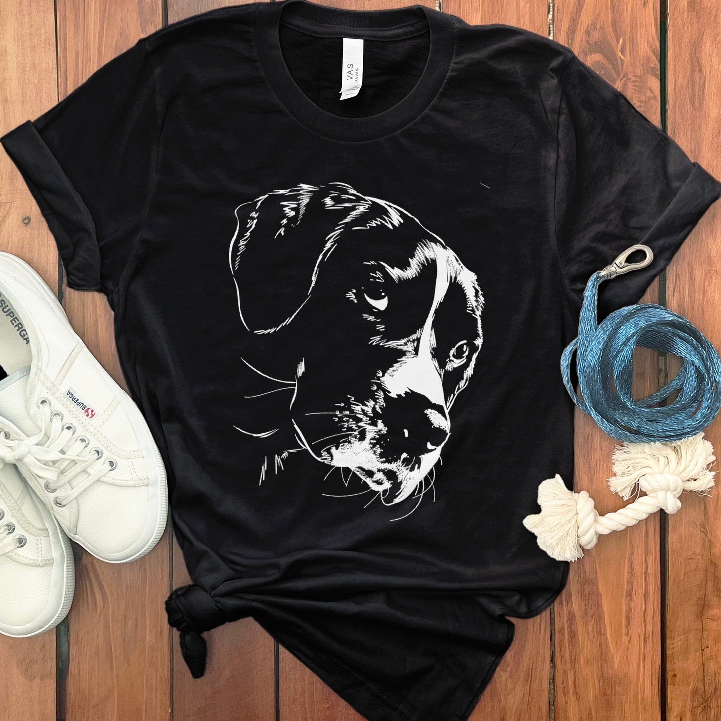 Black T-Shirt with Dog Graphic Casual Clothing product type