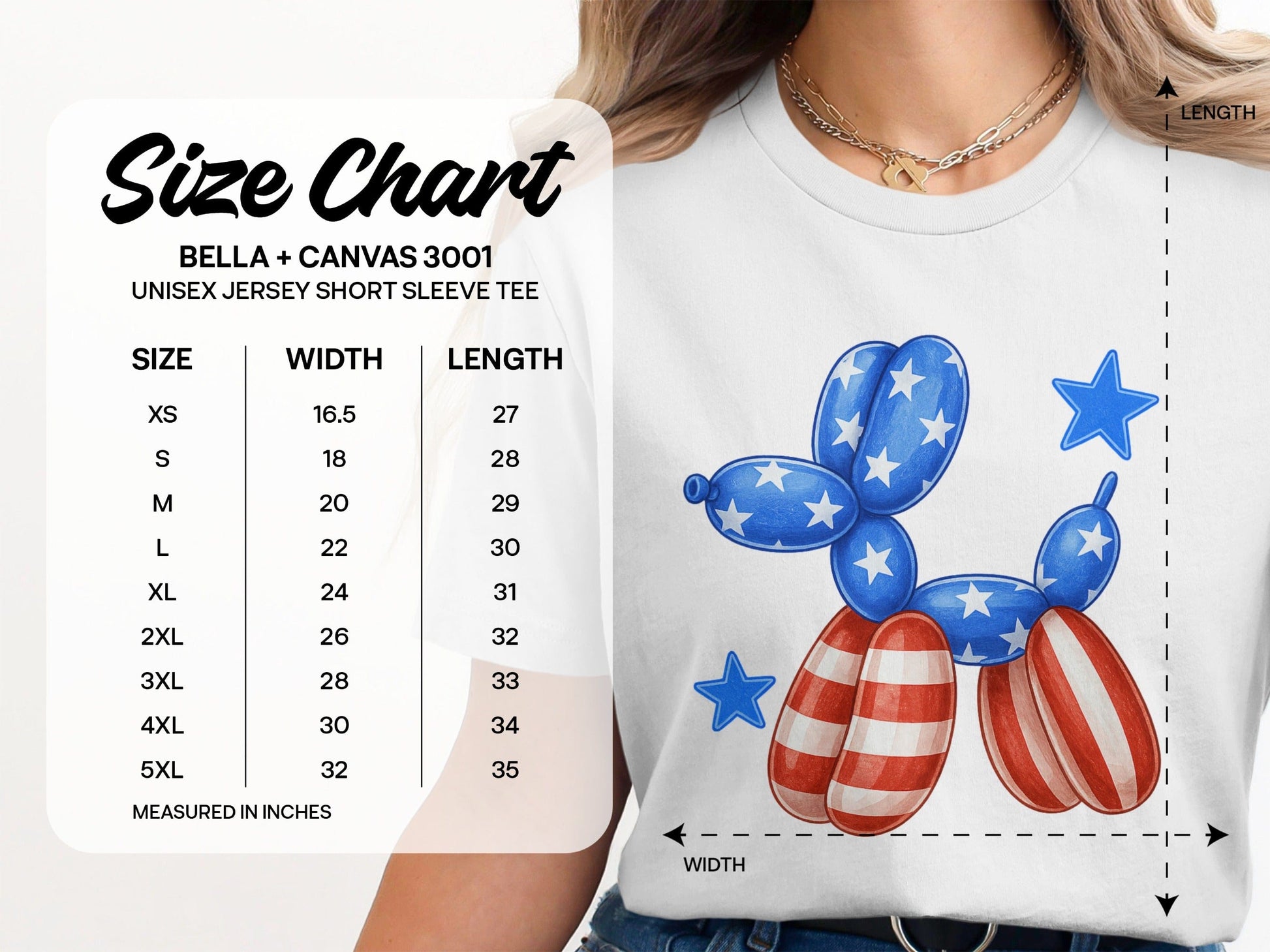 Patriotic Balloon Animal Graphic White Short Sleeve product