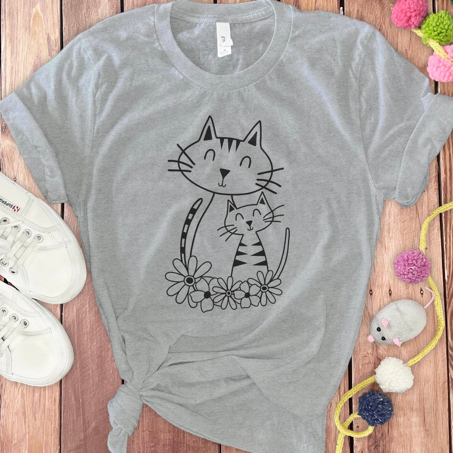 Cute Cat and Kitten Graphic Tee product type