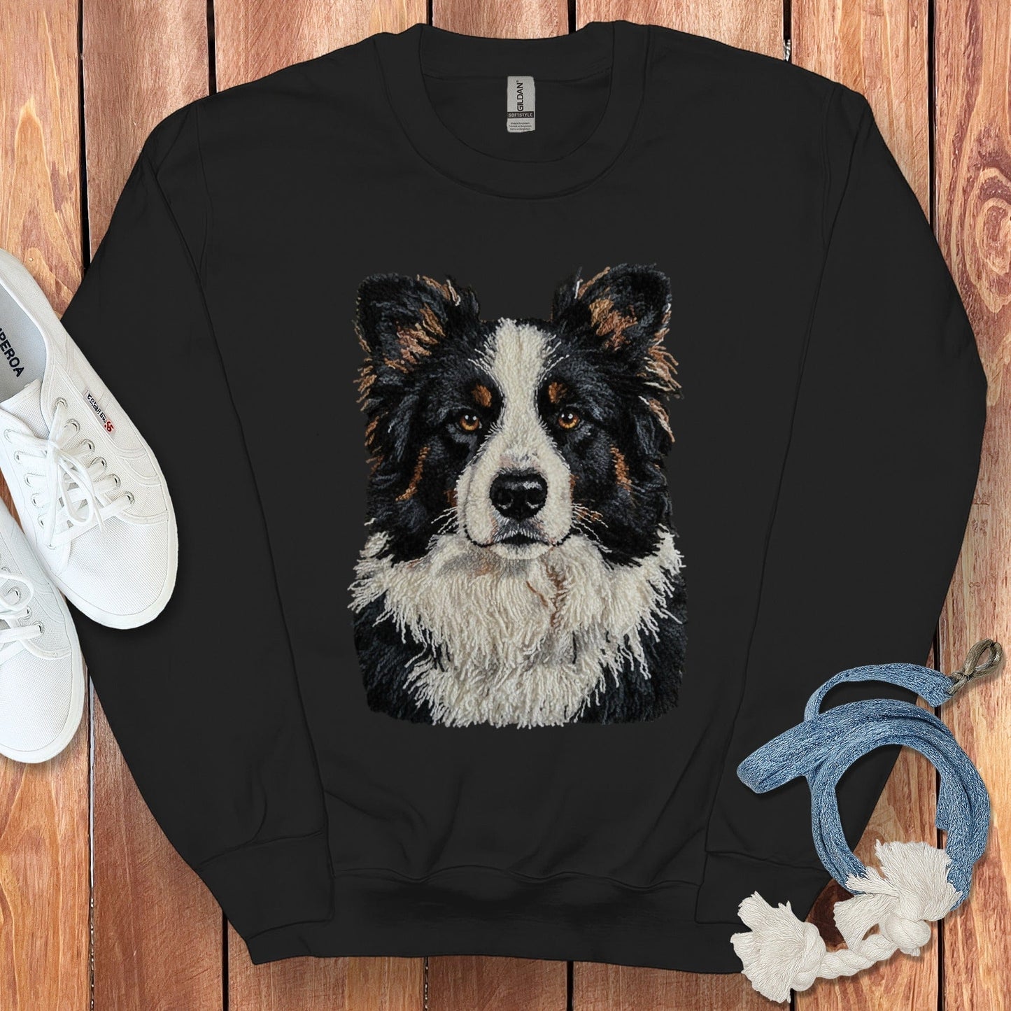 Cozy Sweatshirt with Detailed Dog Embroidery Design
