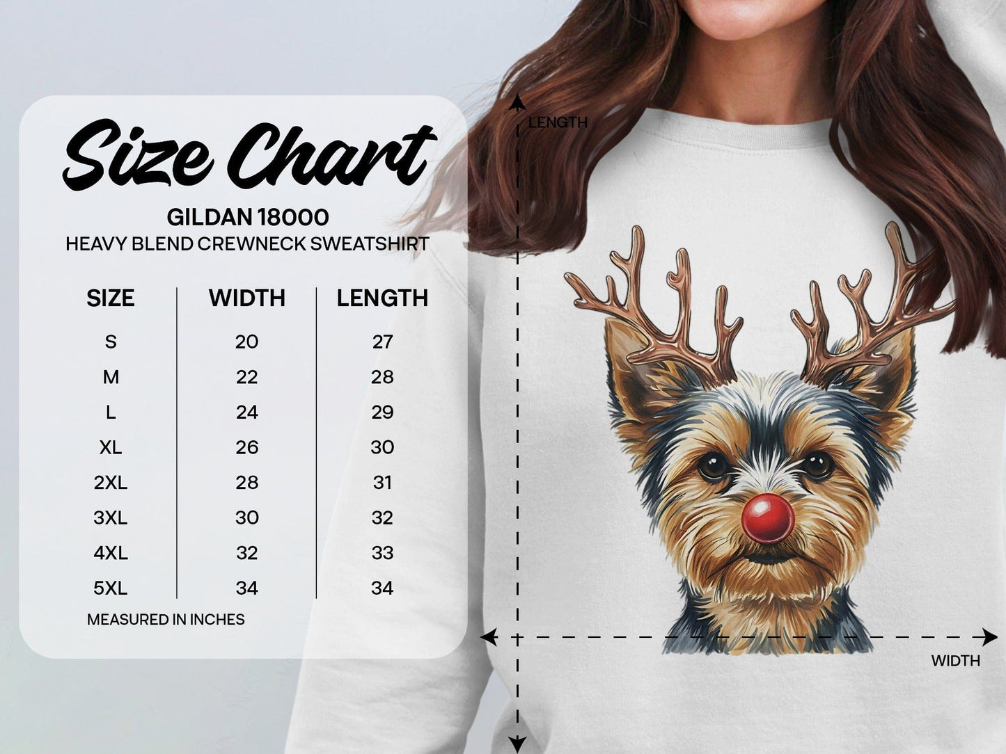 Festive Reindeer Dog Print Gildan 8000 Sweatshirt