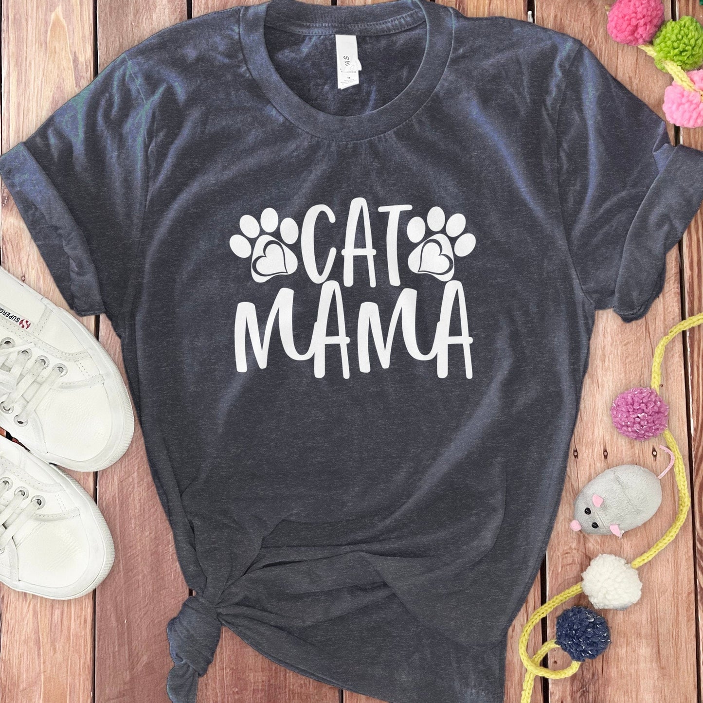 Cute Cat Mama Shirt with Paw Print Design Product
