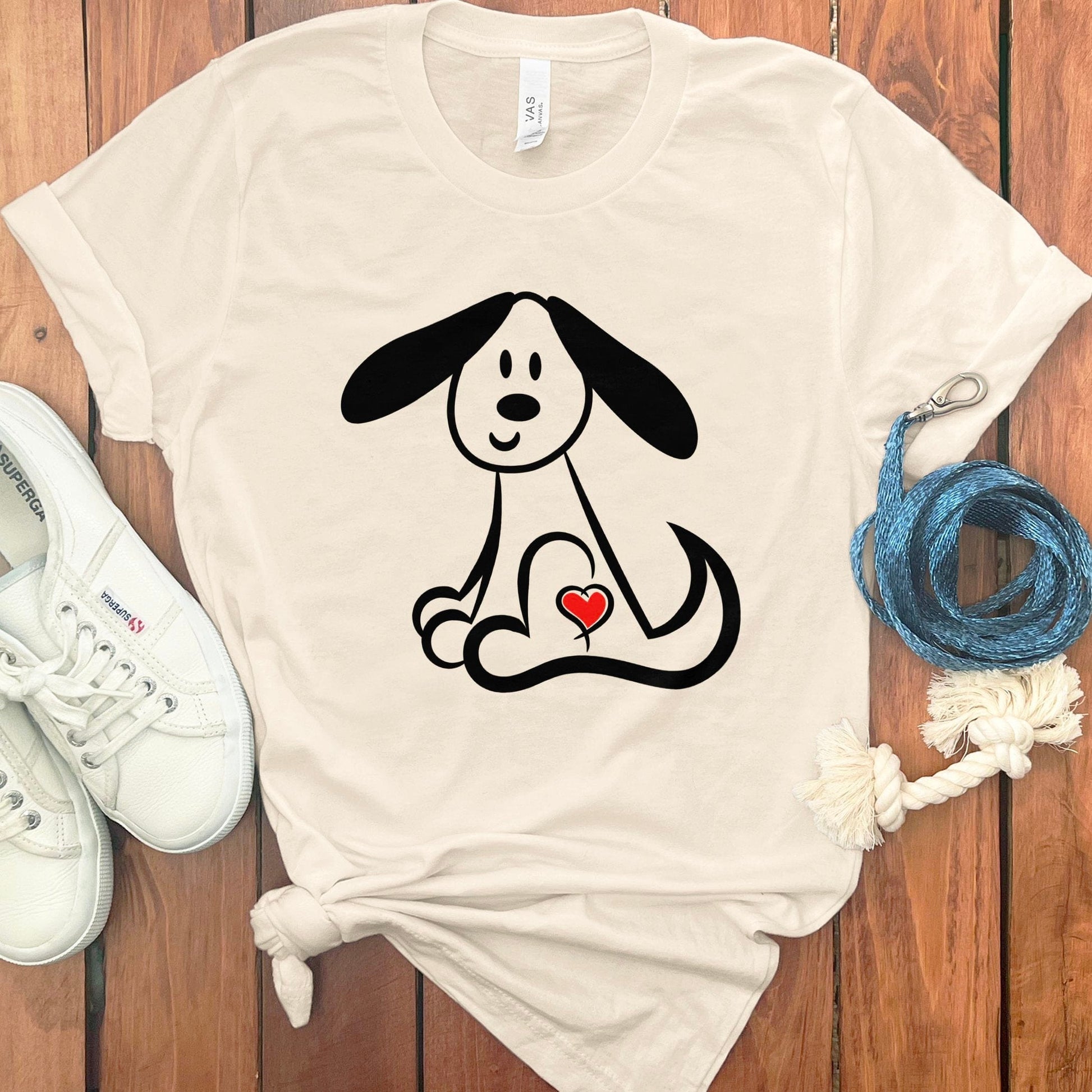 Adorable Puppy Graphic Tee with Heart Accent product type