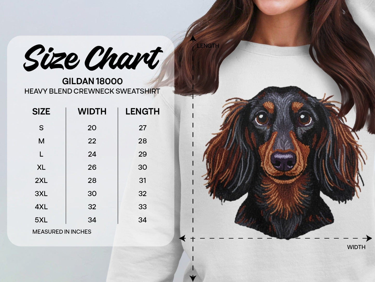 Realistic Dog Face Gildan 18000 Crewneck Sweatshirt