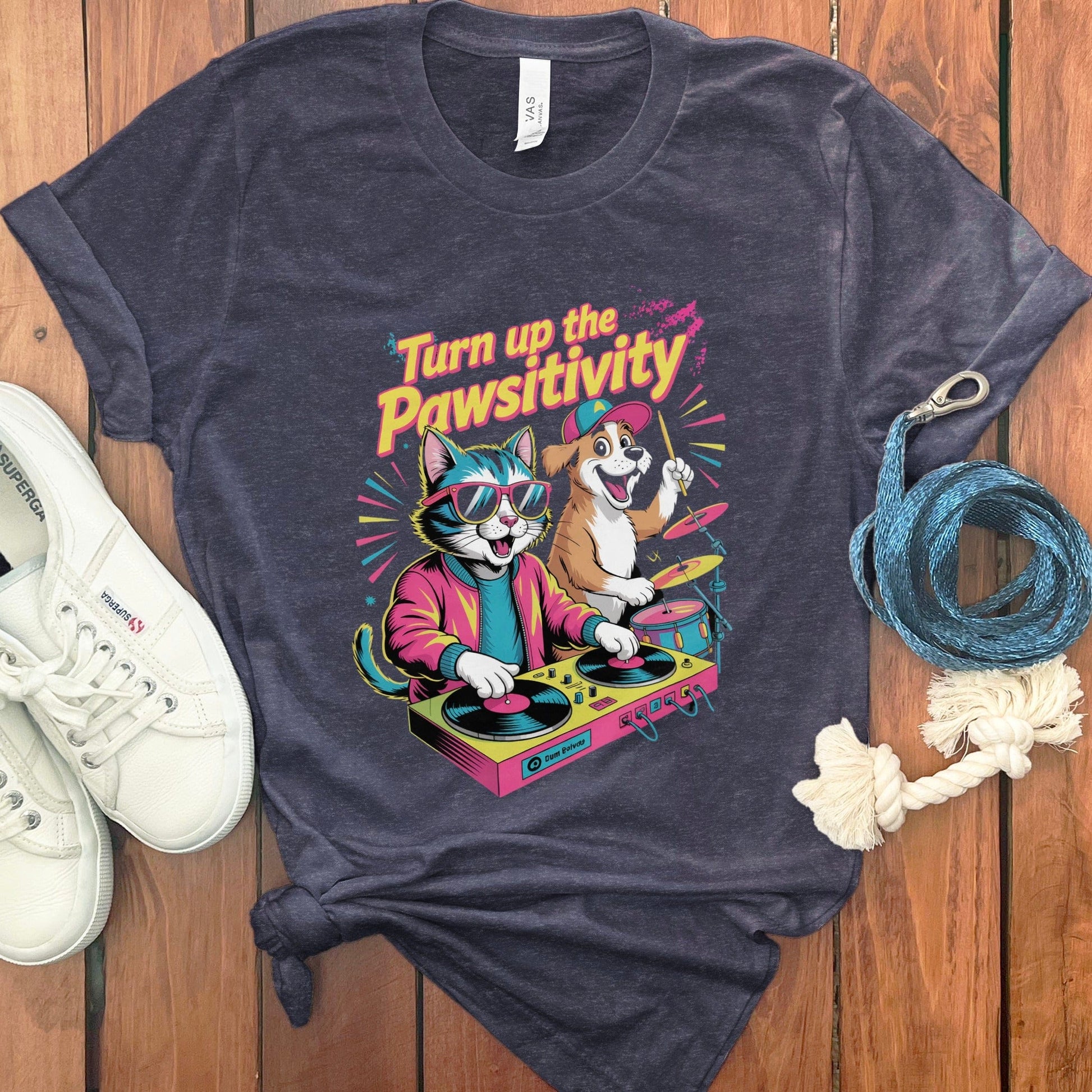 Turn Up the Pawsitivity Graphic Tee Shirt product