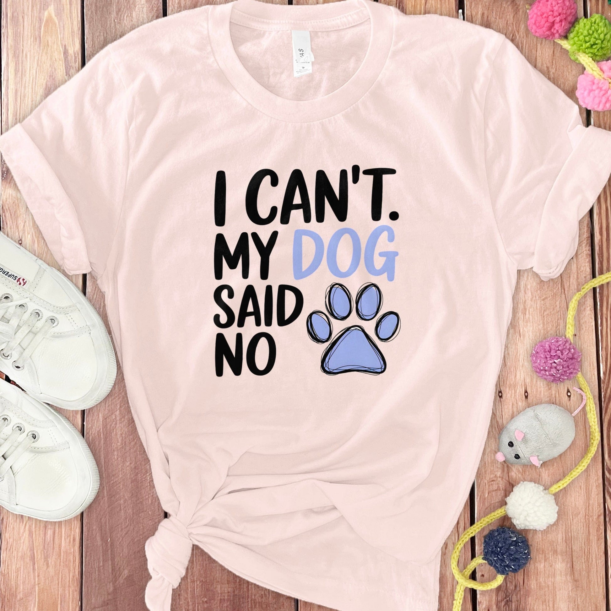 I Can't My Dog Said No Paw Print Graphic T-Shirt
