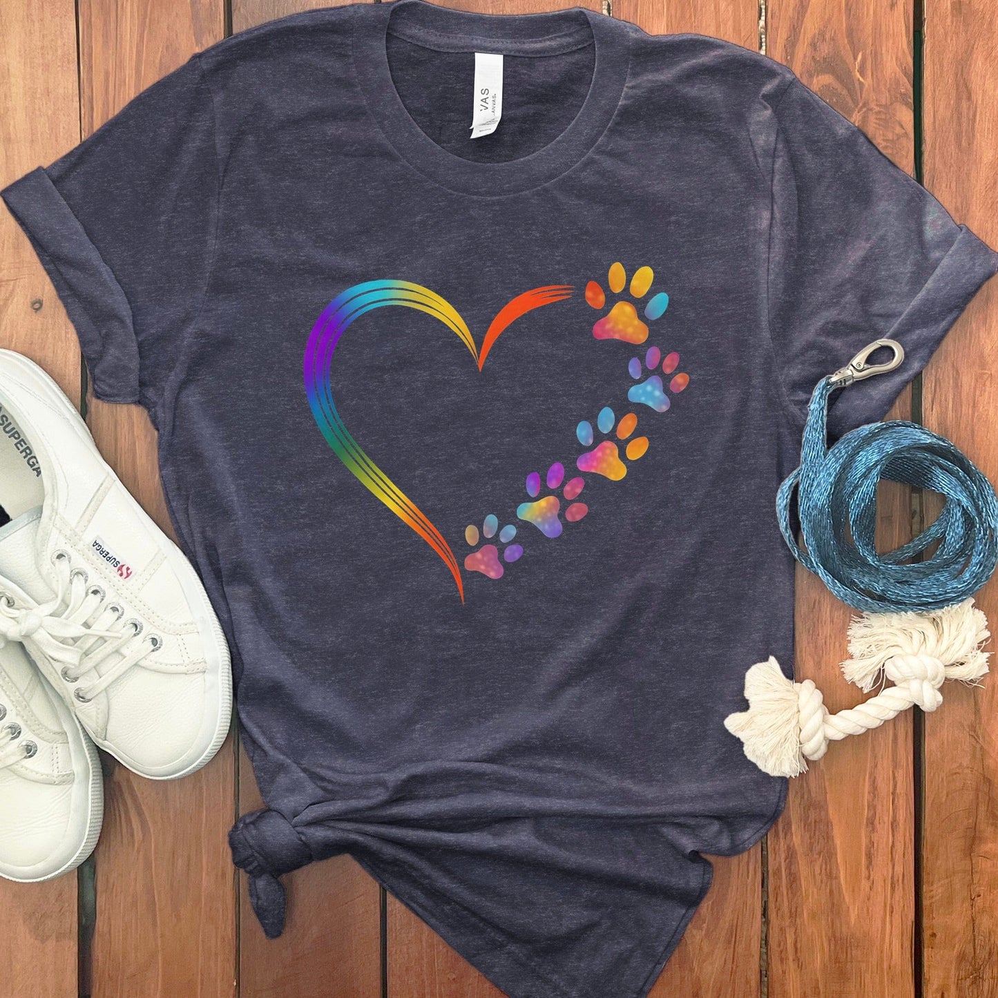 Heart with Colorful Paw Prints T-Shirt product type