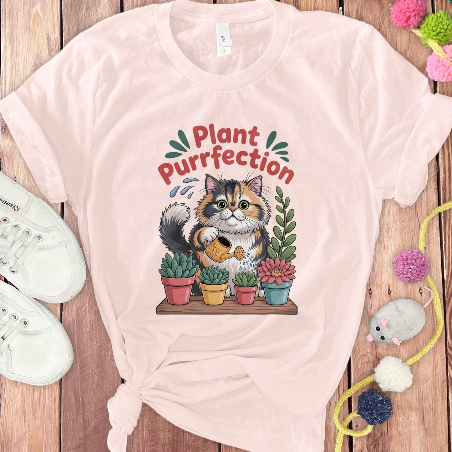 Plant Purrfection Cute Cat and Succulents T-Shirt product