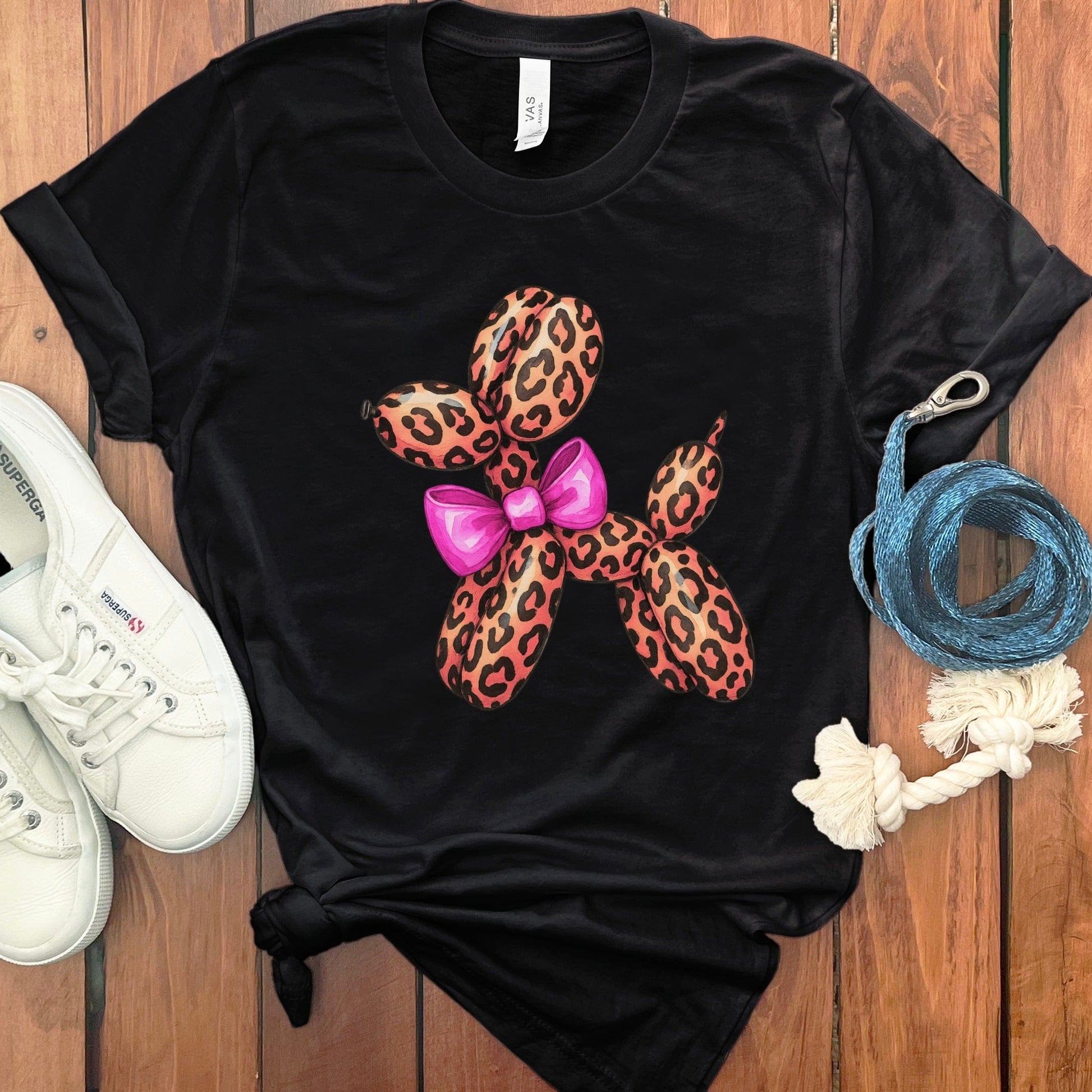 Leopard Print Balloon Animal with Pink Bow T-Shirt product