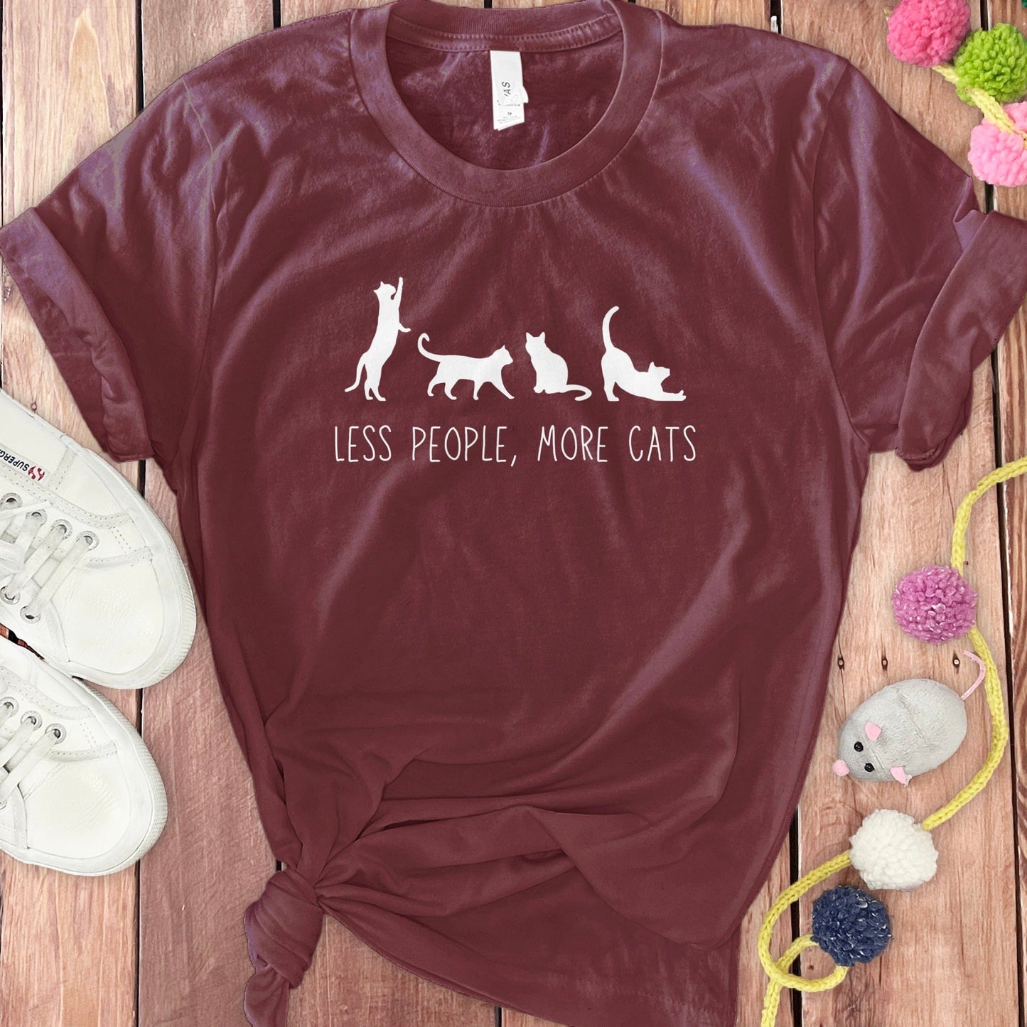 Less People More Cats Graphic Tee Shirt product