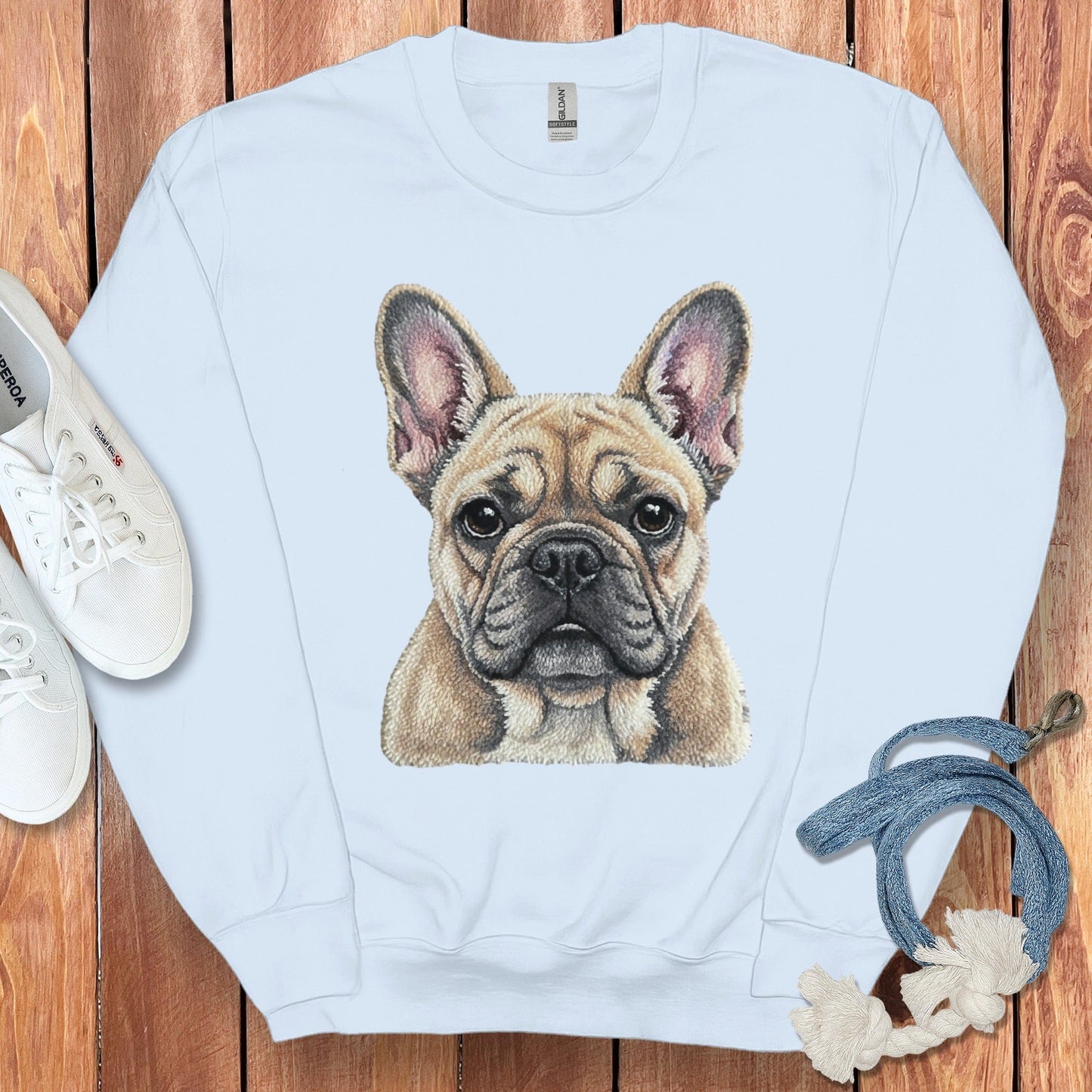 Adorable French Bulldog Print on Casual Sweatshirt