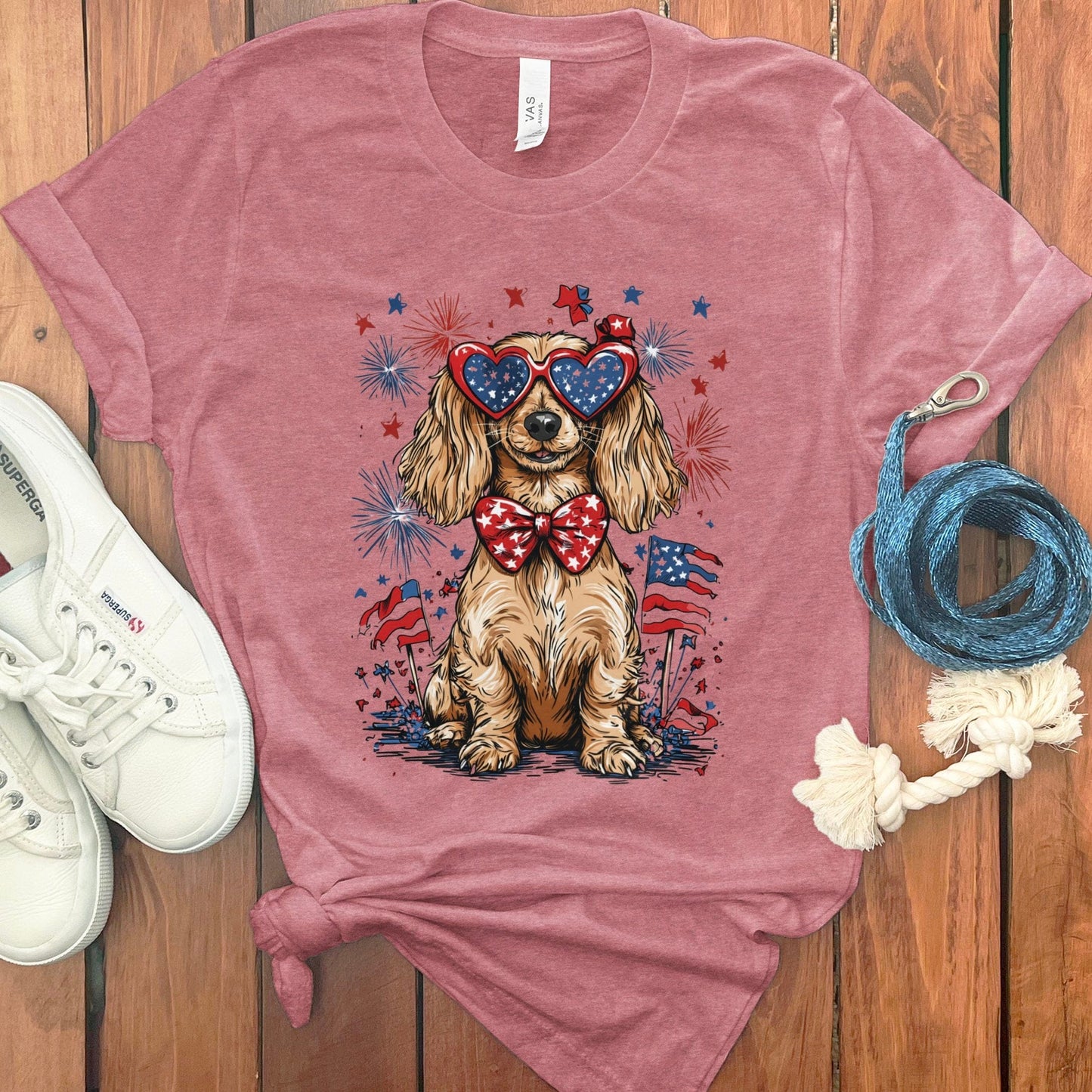 Patriotic Dog Themed Graphic T-Shirt - Unique Product Type