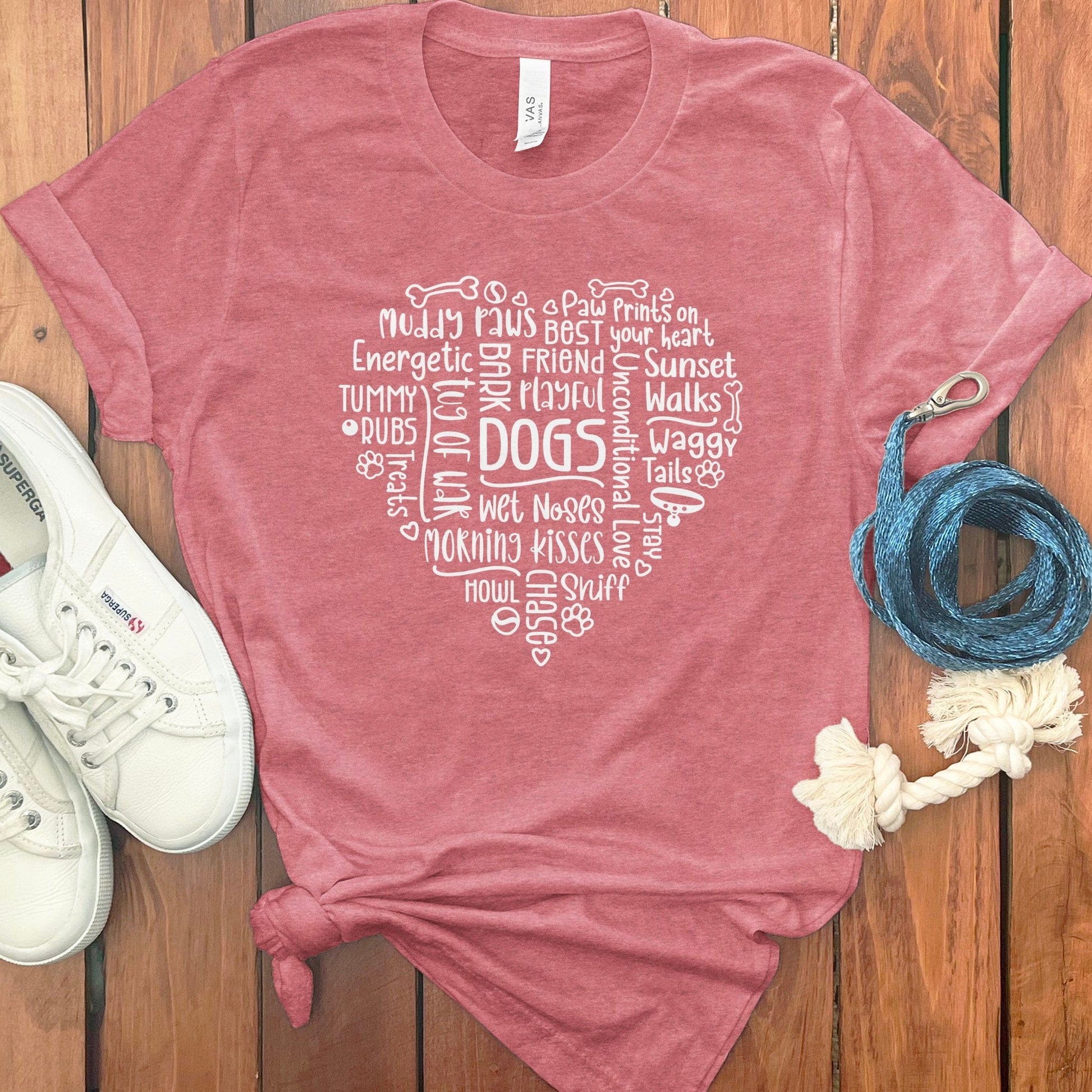 Heart Shaped Dogs and Paws Graphic T-shirt product