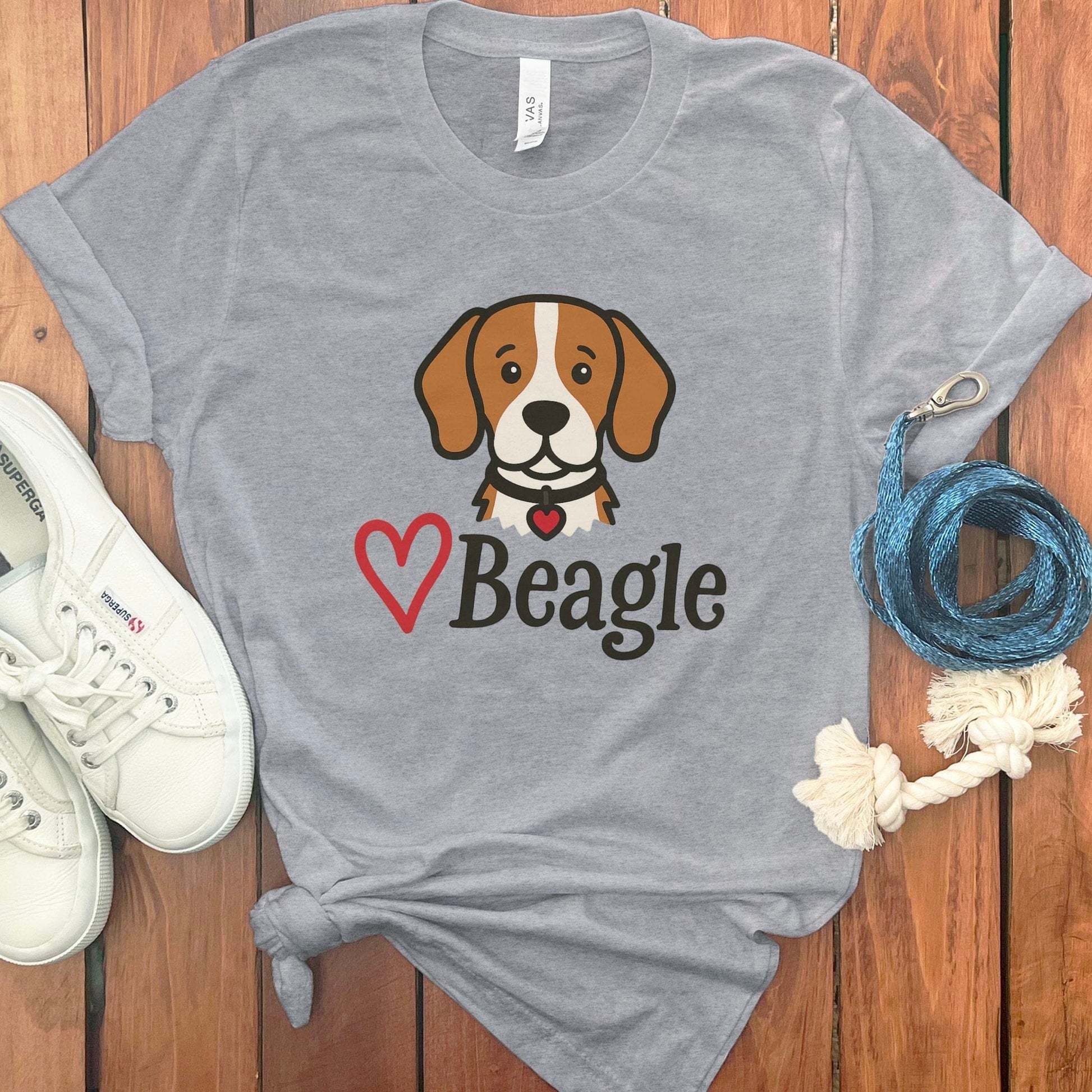 Beagle Graphic T-Shirt with Heart Design product type