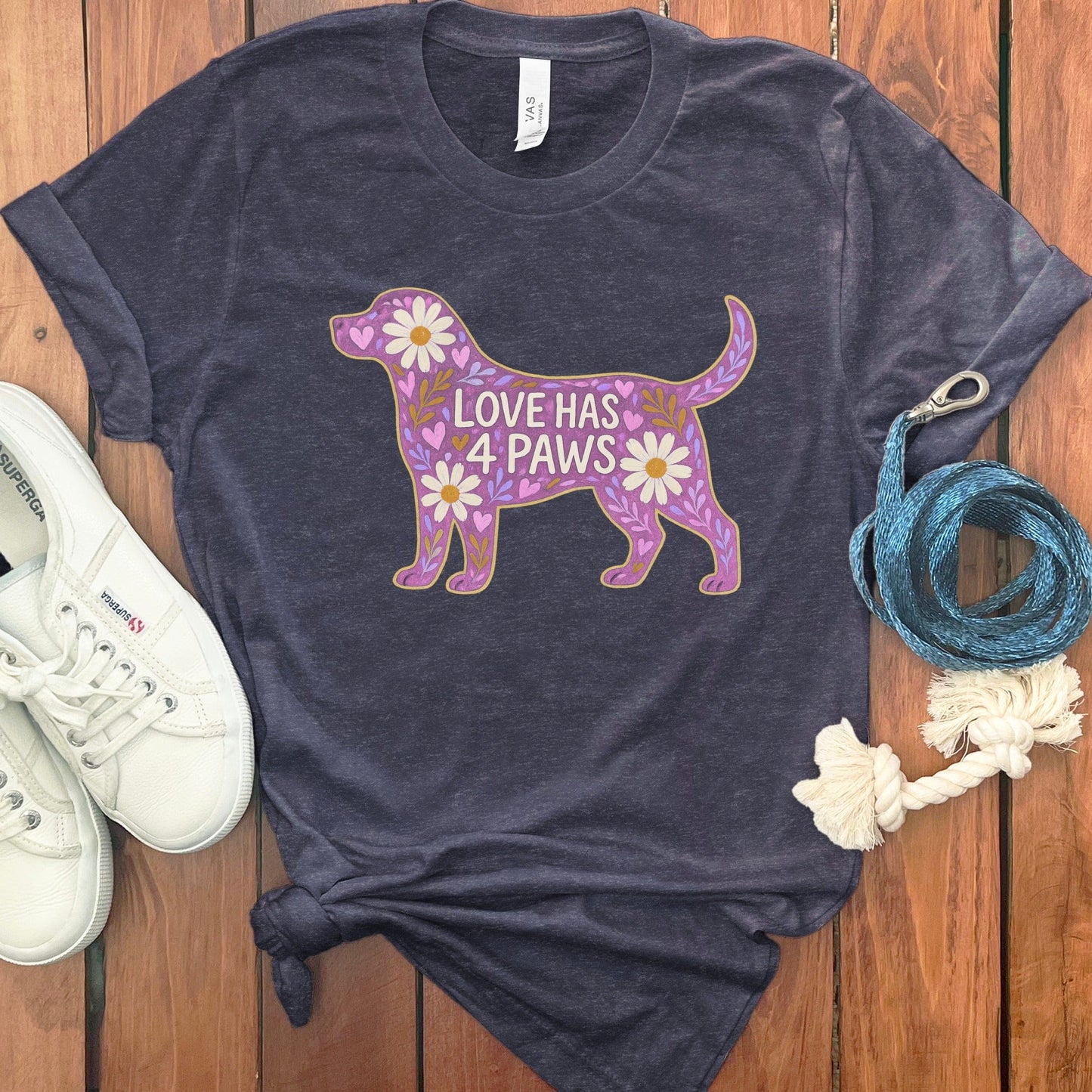 Love Has 4 Paws Floral Dog Graphic T-Shirt product
