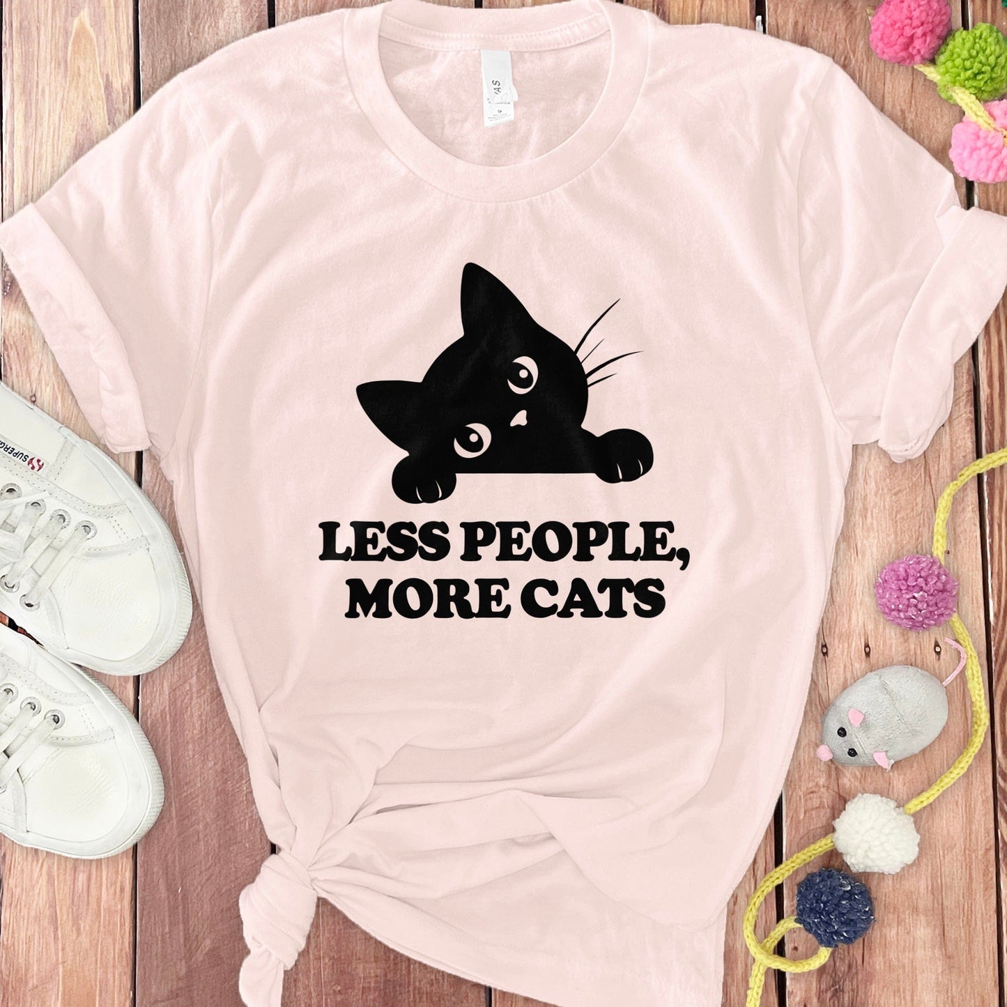 Less People More Cats Cute Cat Graphic T-shirt product