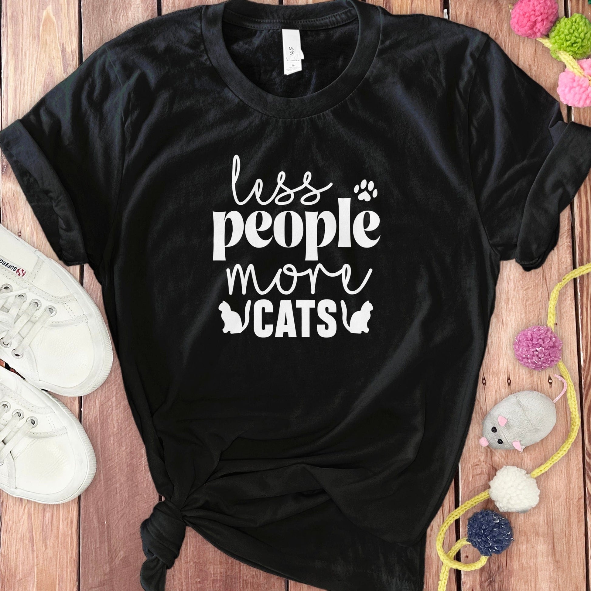 Less People More Cats Graphic Tee Shirt product type
