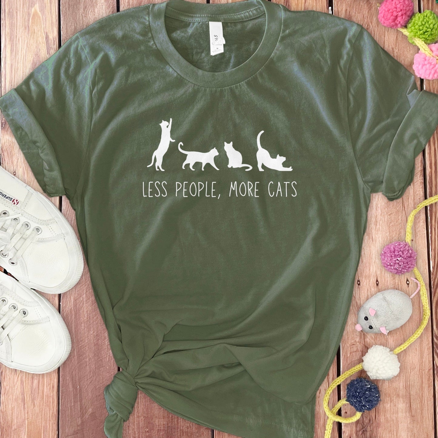 Less People More Cats Graphic Tee Shirt product type