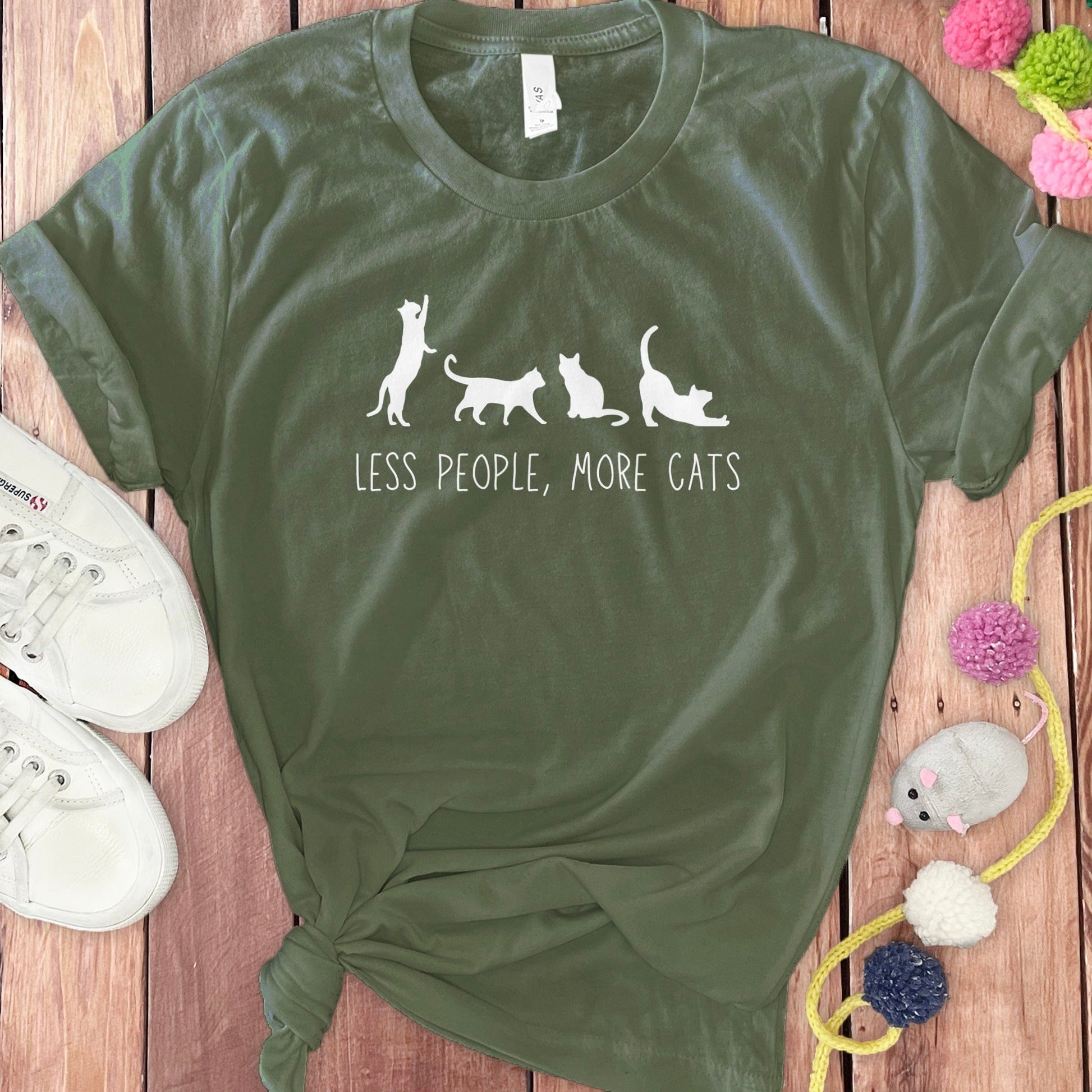 Less People More Cats Graphic Tee Shirt product type