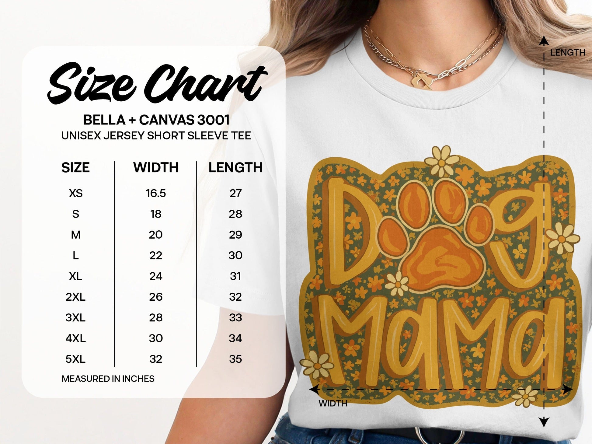 Dog Mama Floral Paw Print Graphic T-shirt product