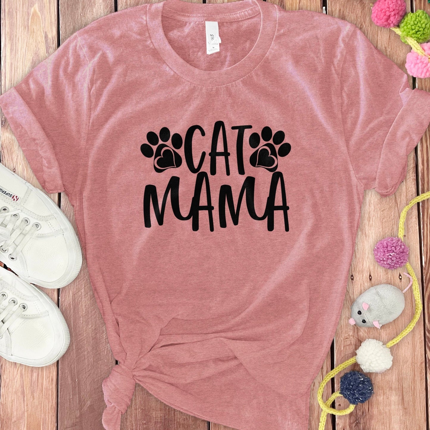 Cat Mama Shirt with Paw Prints Design product type