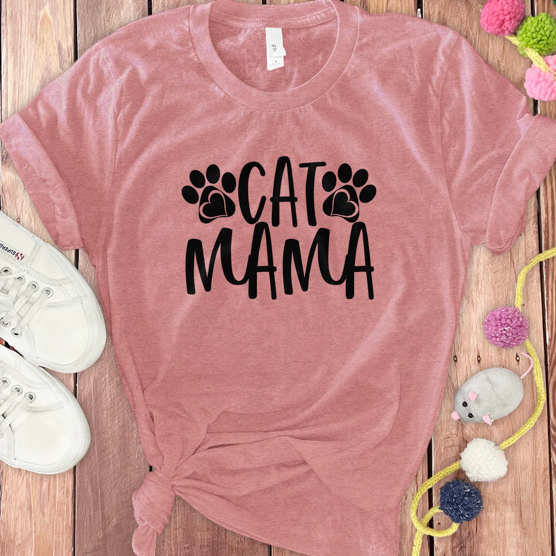 Cat Mama Shirt with Paw Prints Design product type