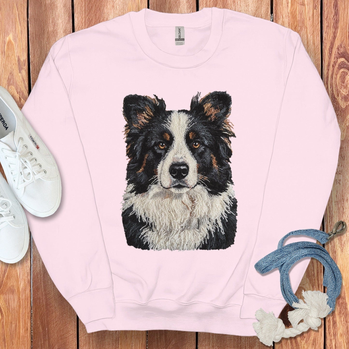 Cozy Pullover with Detailed Dog Design