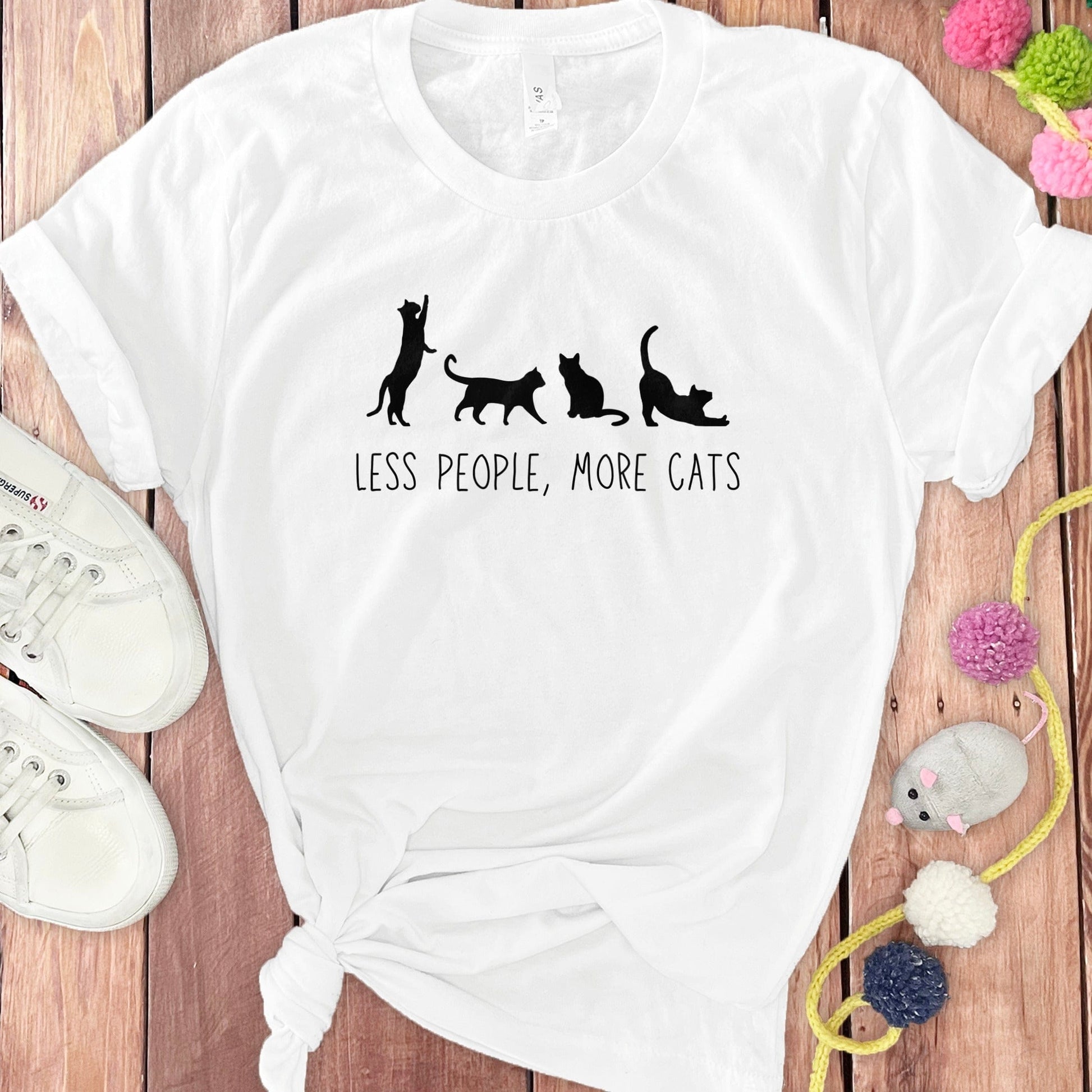 Less People More Cats Graphic Tee Shirt product type