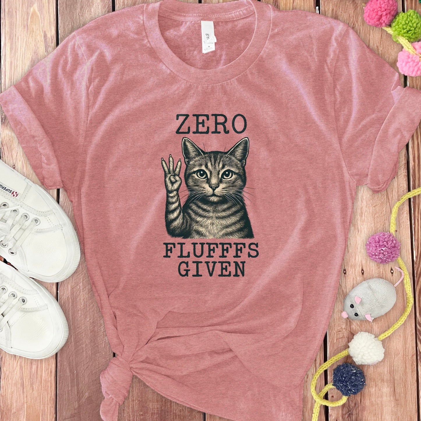 Zero Flufffs Given Cute Cat Graphic Shirt product type