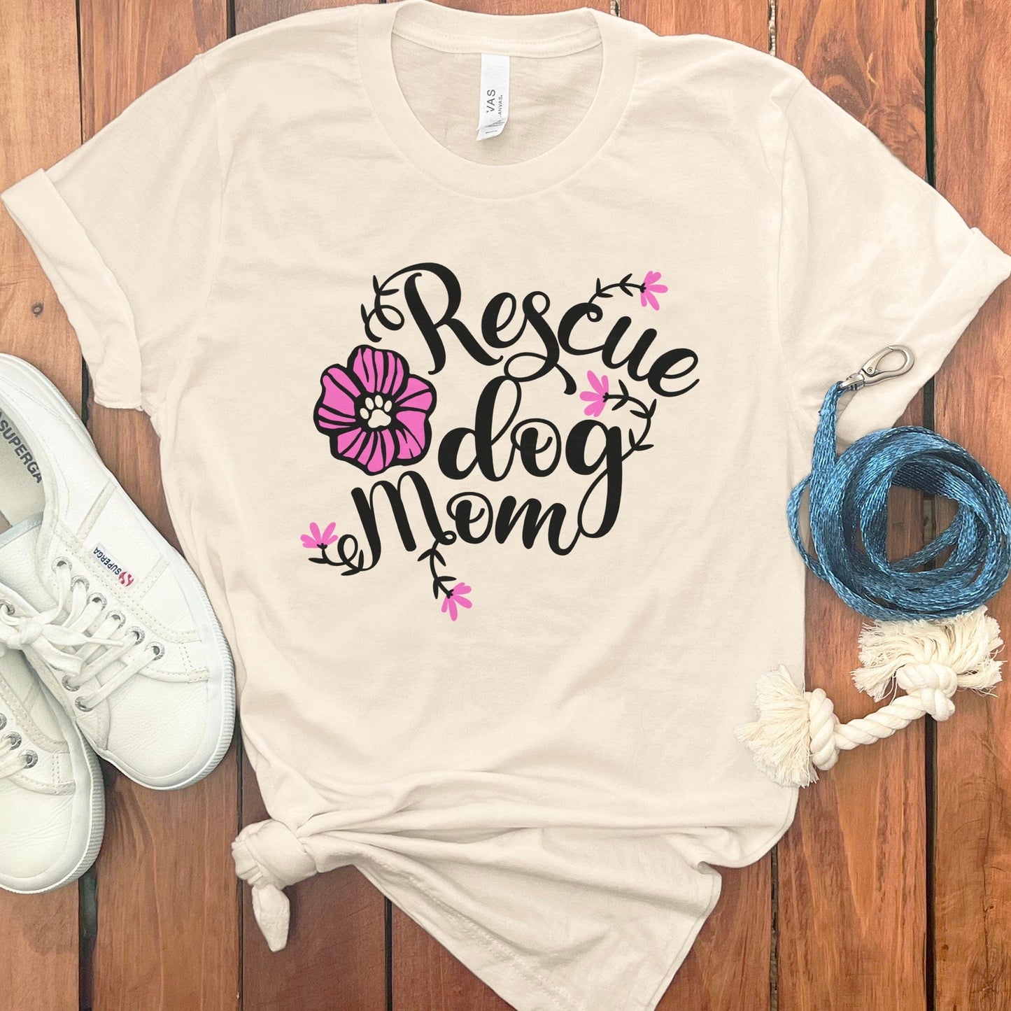 Rescue Dog Mom Floral Graphic Casual Shirt product
