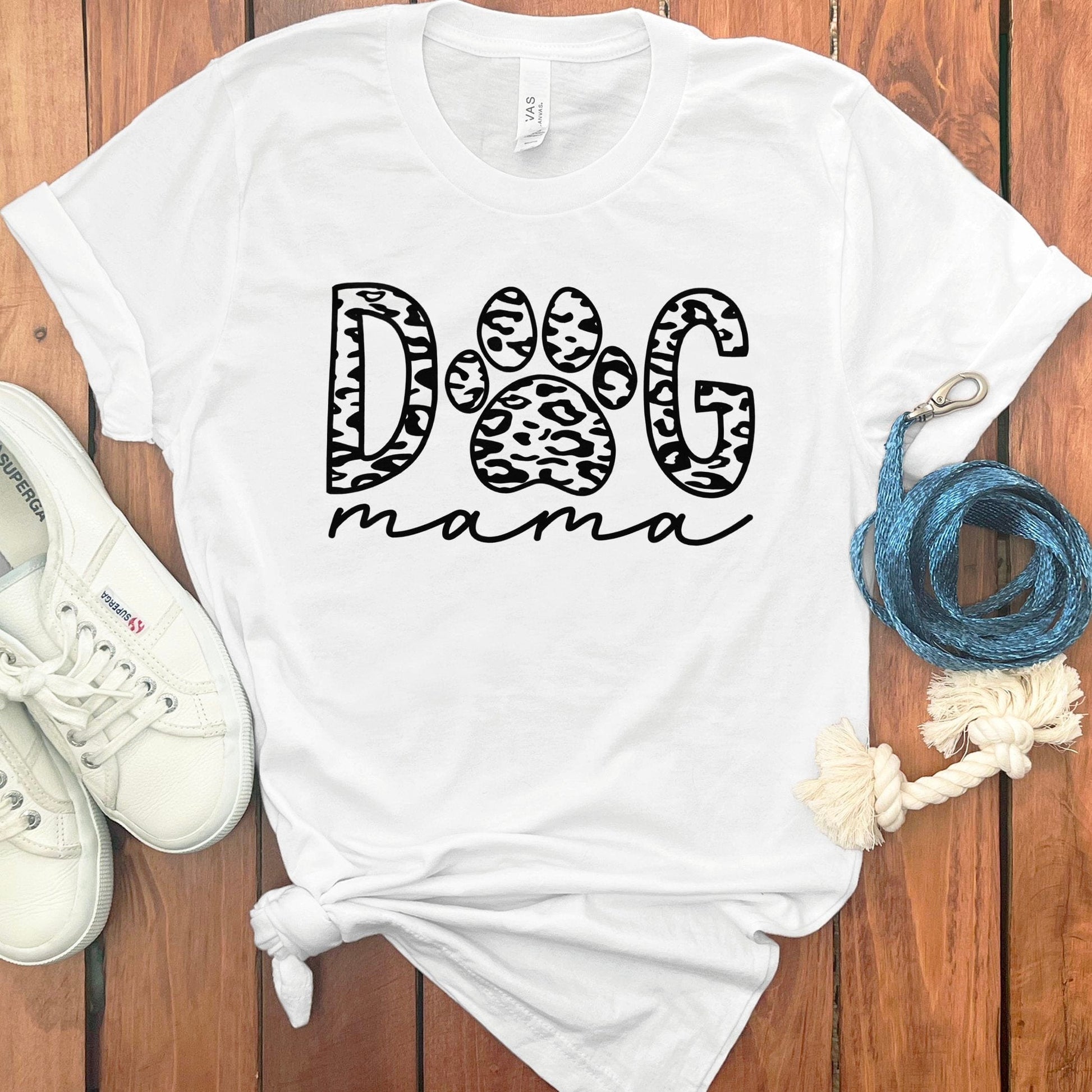 Dog Mama Paw Print Leopard Print Graphic T-Shirt product