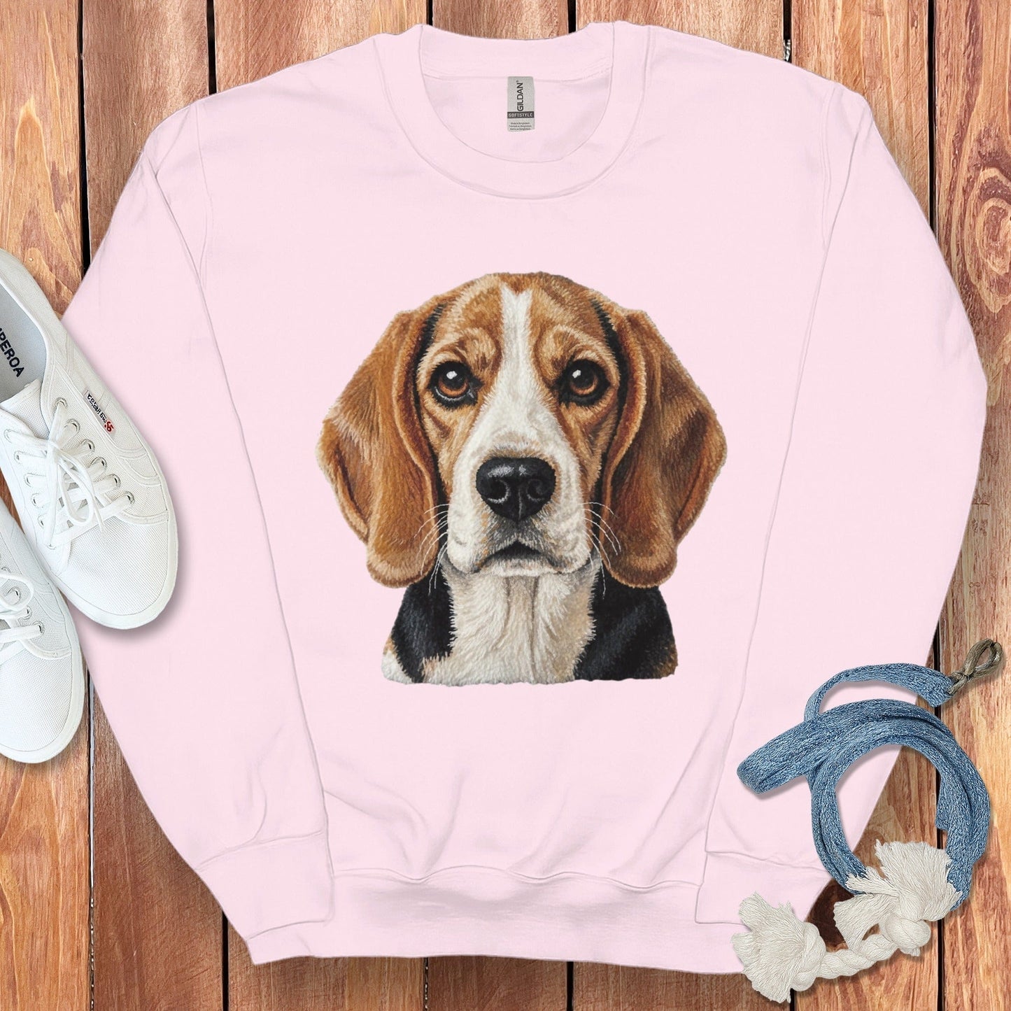 Adorable Beagle Dog Graphic Pink Sweatshirt