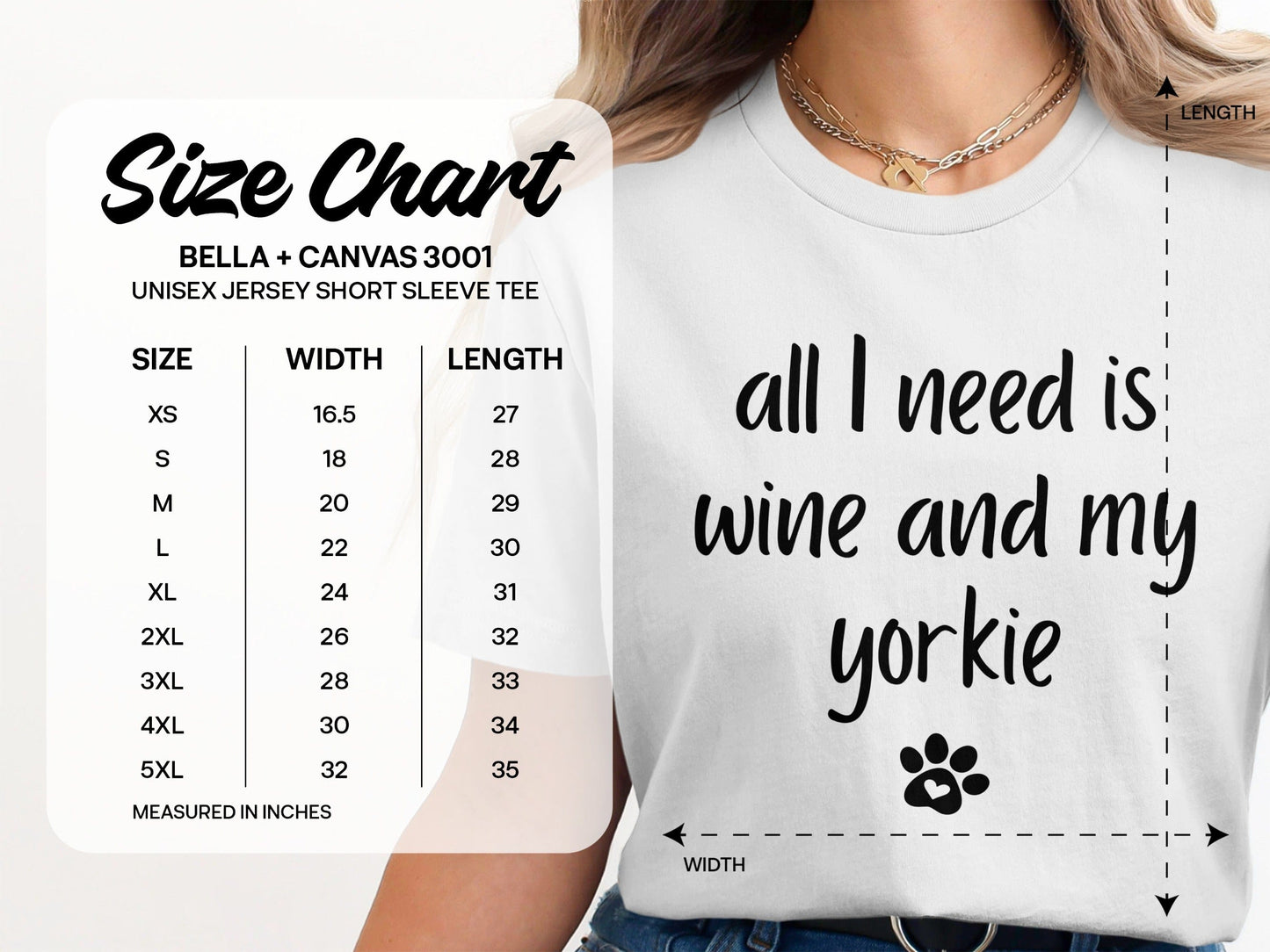All I need is wine and my yorkie t-shirt product