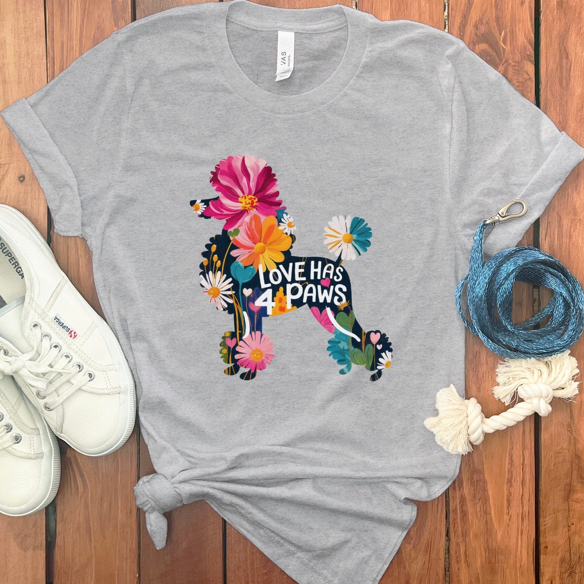 Love Has 4 Paws Floral Design T-Shirt product type