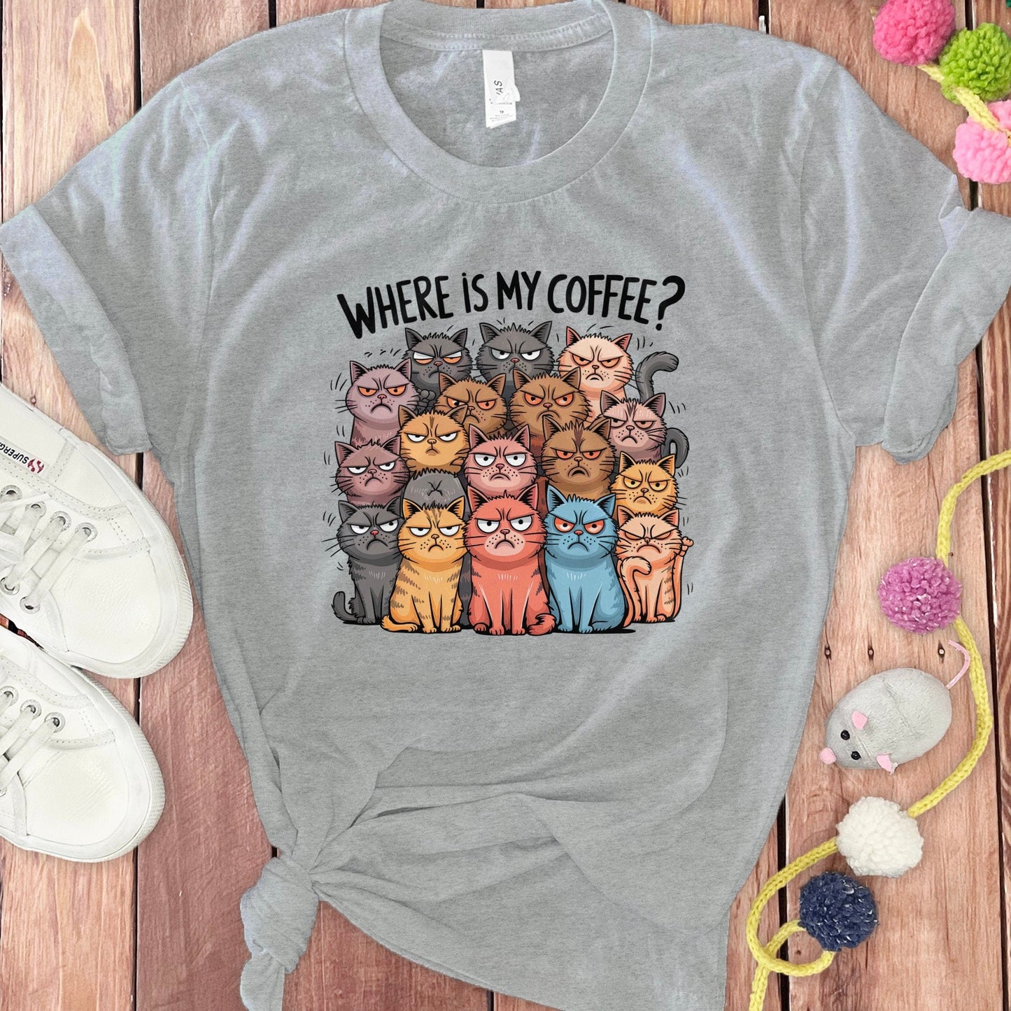 Where Is My Coffee Cute Cats T-Shirt product